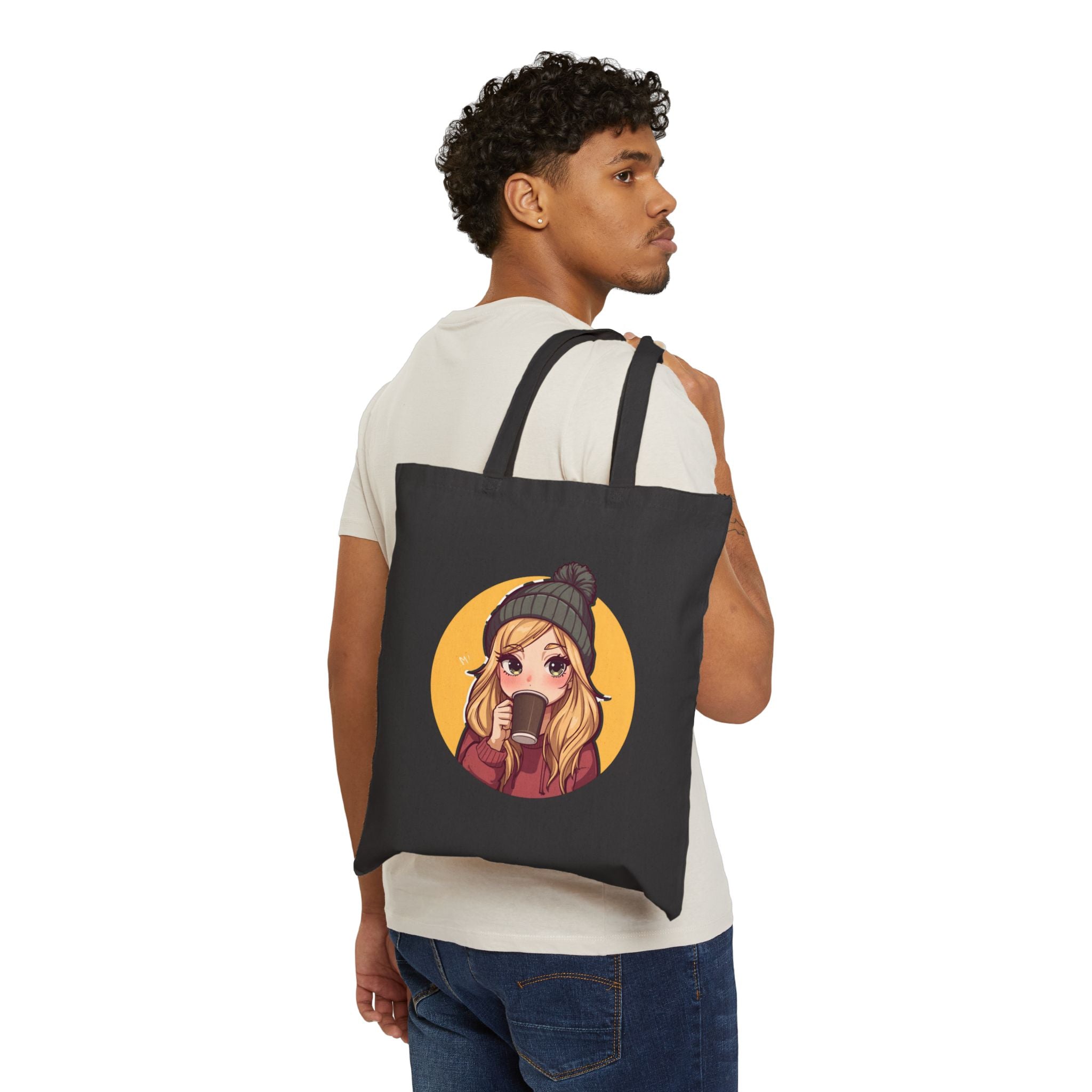 Cozy Graphic Tote Bag, Cute Tote for Girls, Eco-Friendly Shopping Bag, Autumn Style, Gift for Her