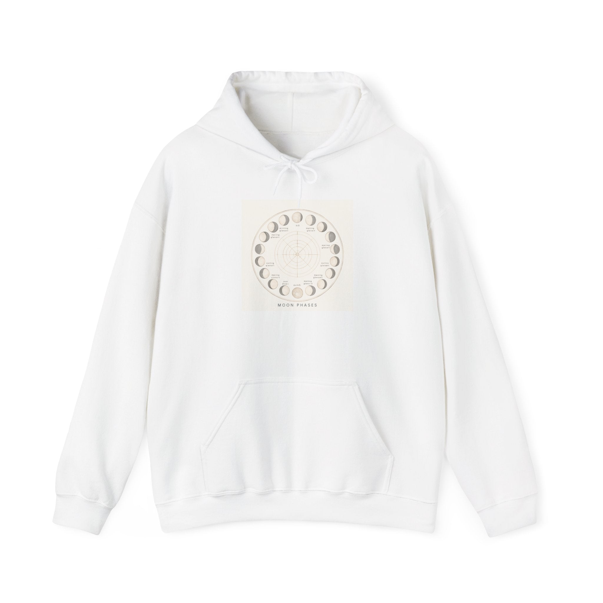 Moon Phase Hoodie — Minimal Lunar Cycle Graphic Sweatshirt