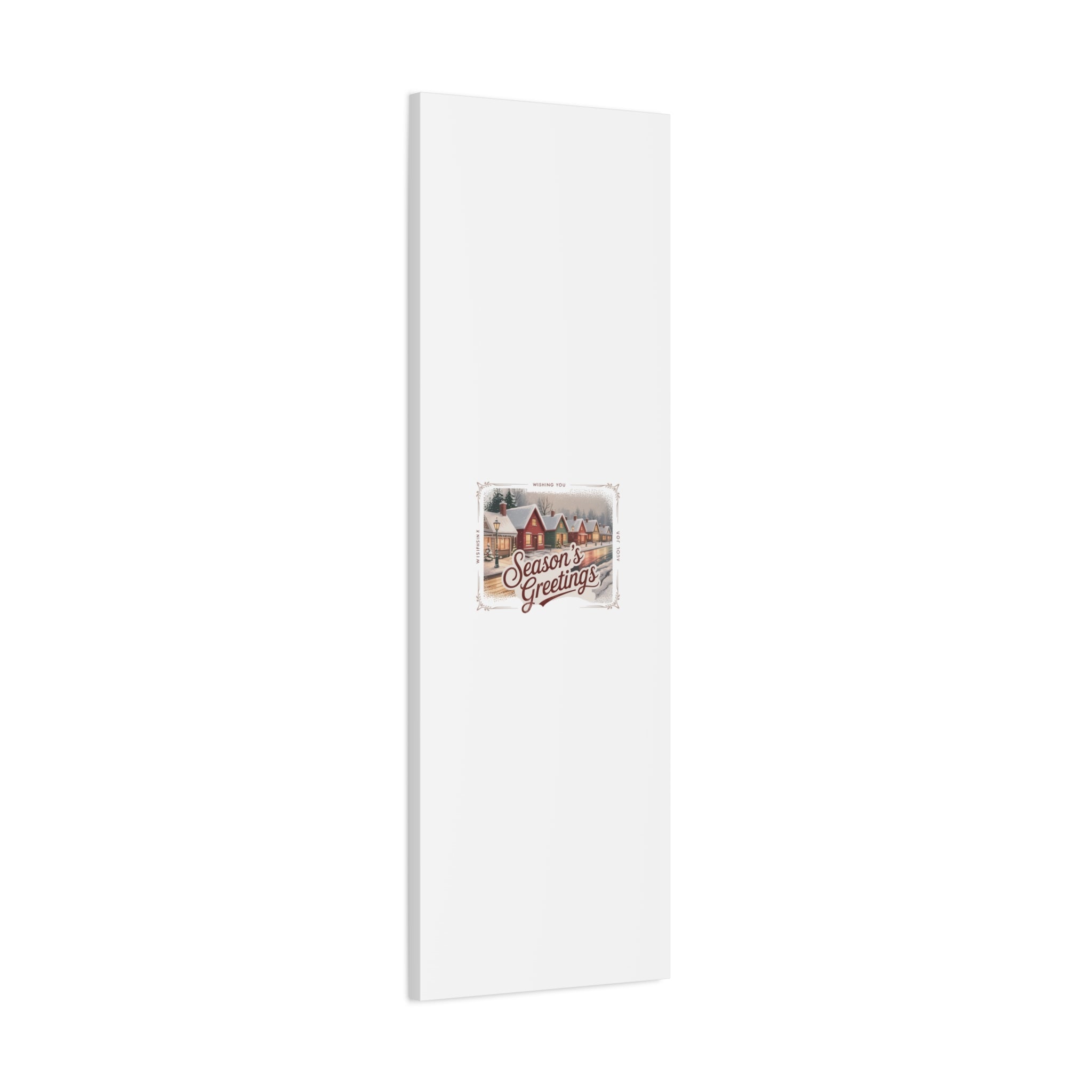 Season's Greetings Vintage Christmas Postcard Canvas | Retro Holiday Wall Art