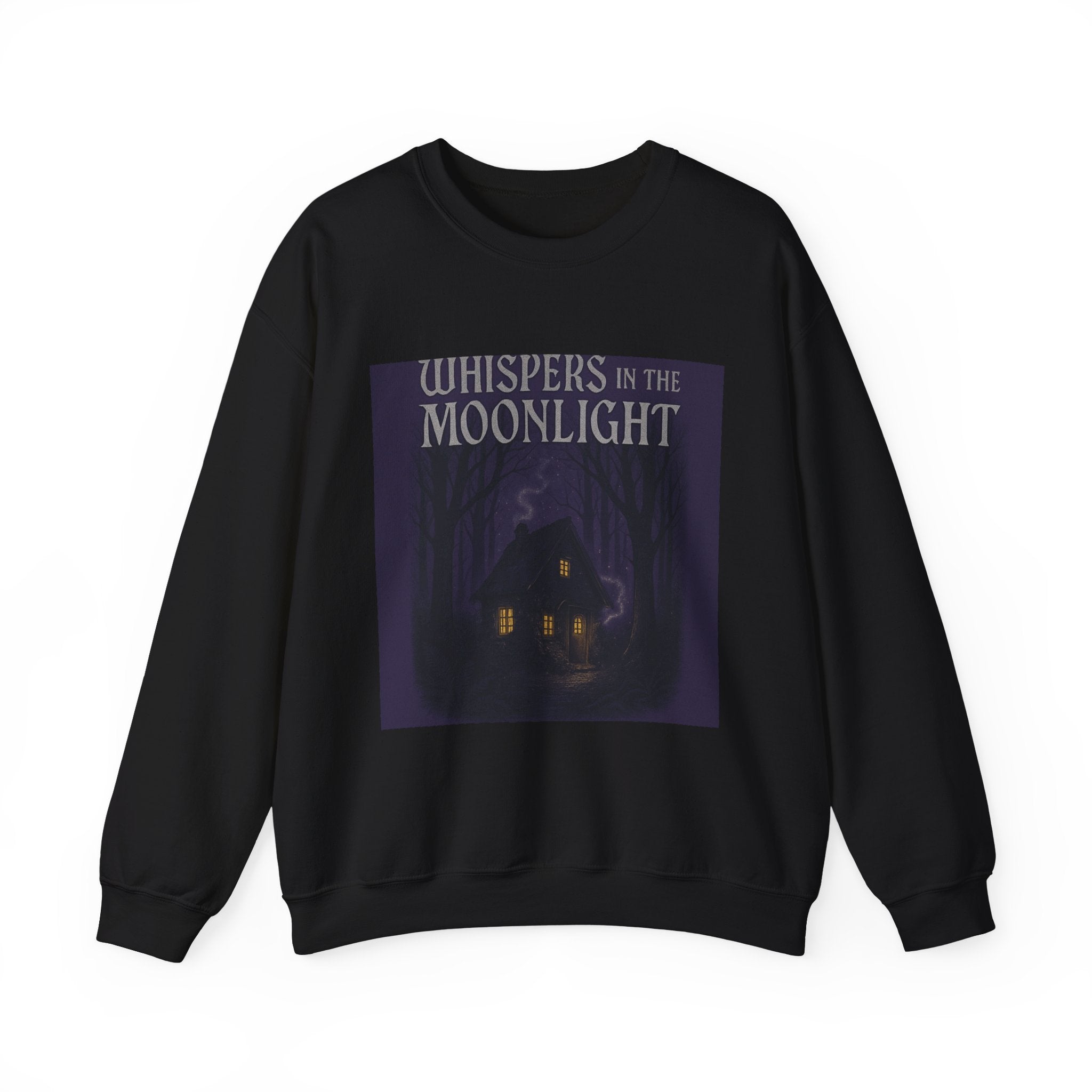 Whispers in the Moonlight Sweatshirt — Cozy Haunted Cottage Crewneck