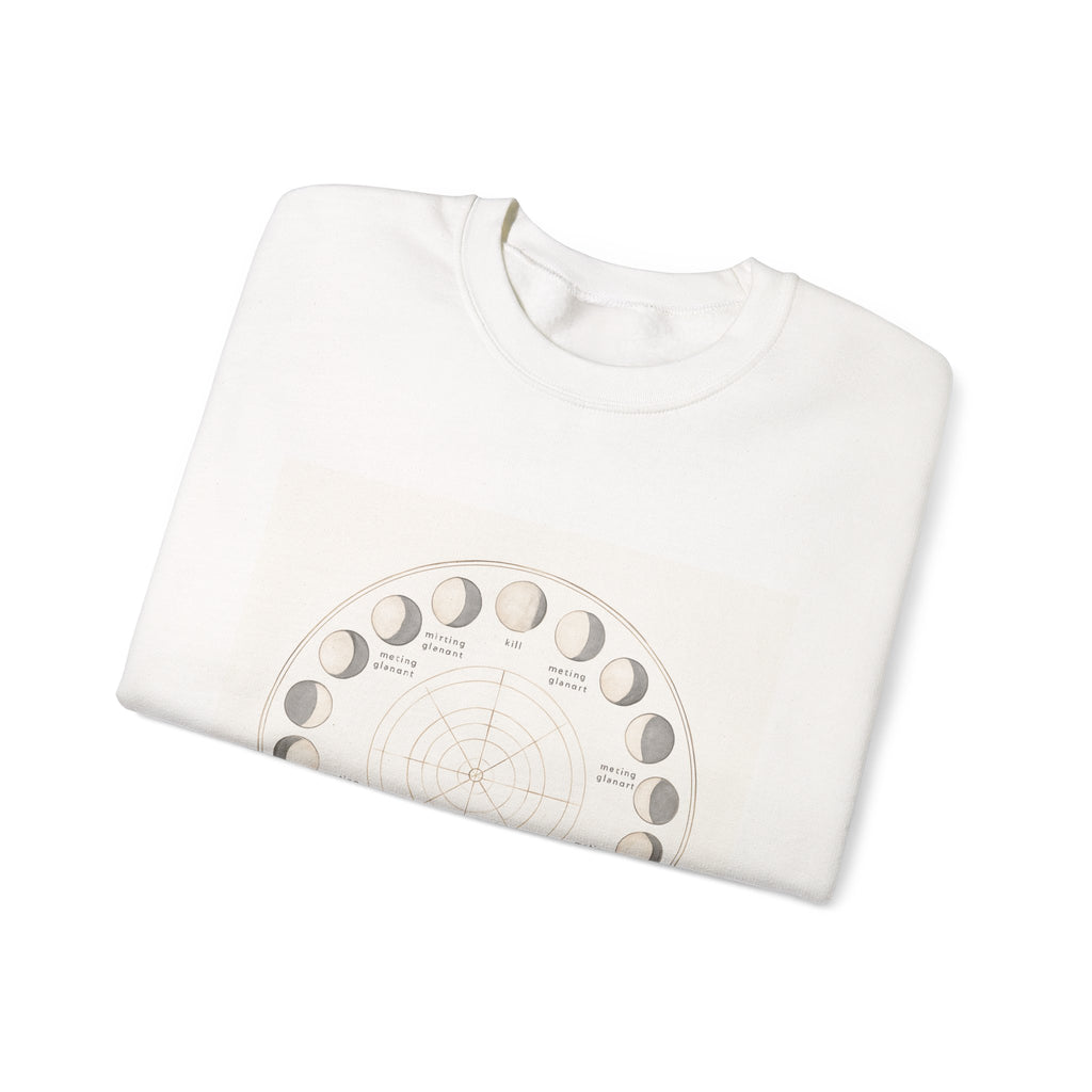 Moon Phases Sweatshirt — Lunar Cycle Graphic Crewneck