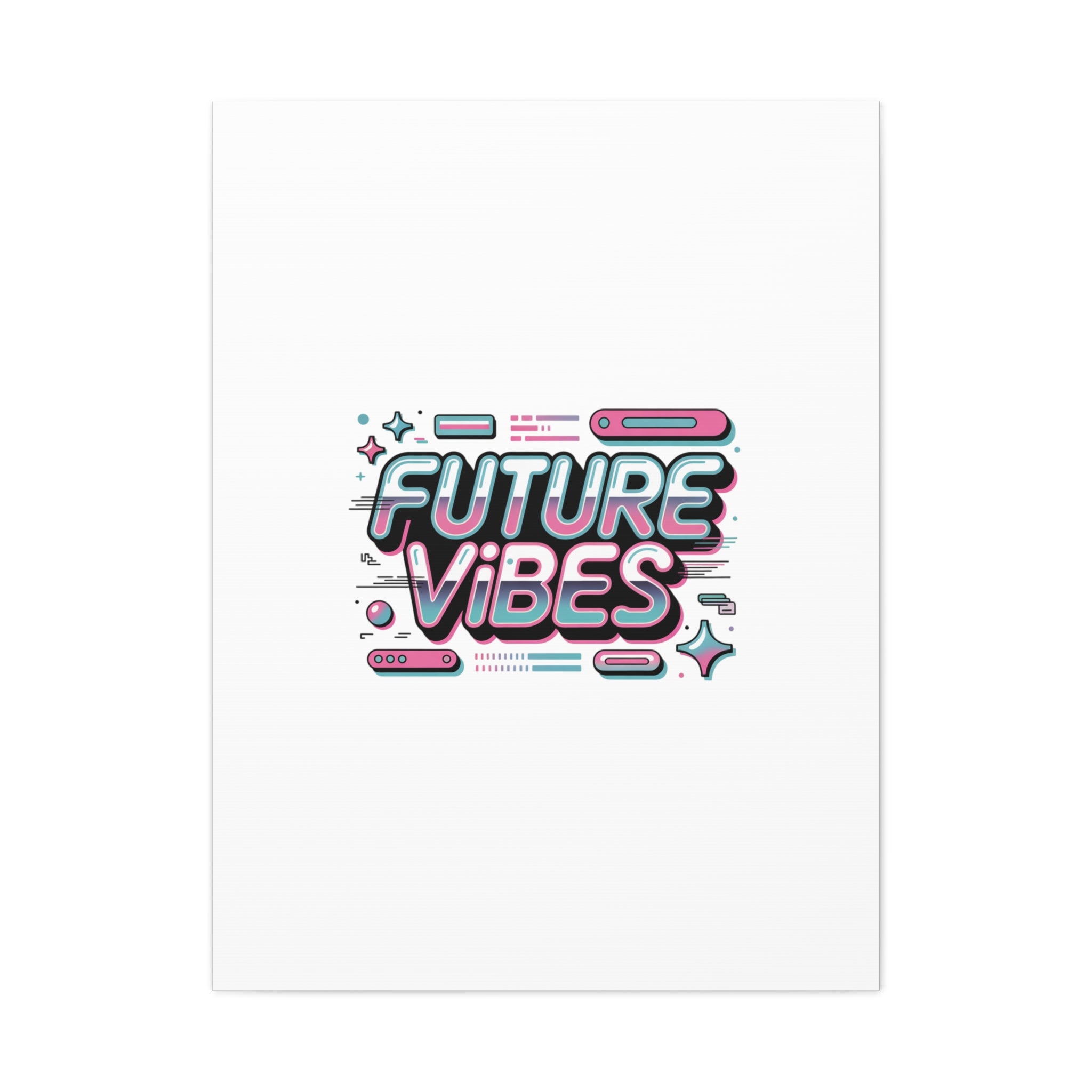 Future Vibes Canvas | Y2K Cyber Holo, Retro Tech Print