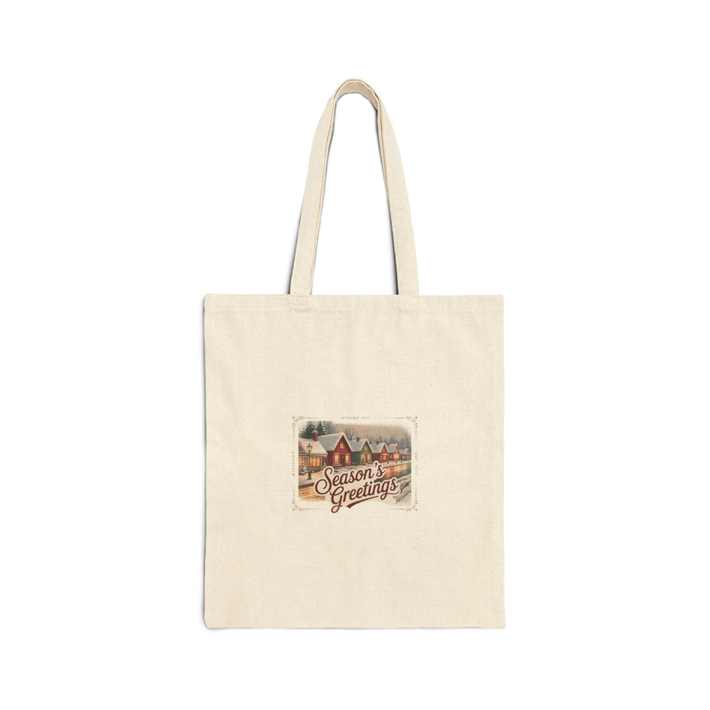 Season's Greetings Vintage Christmas Tote | retro holiday postcard, sepia holiday