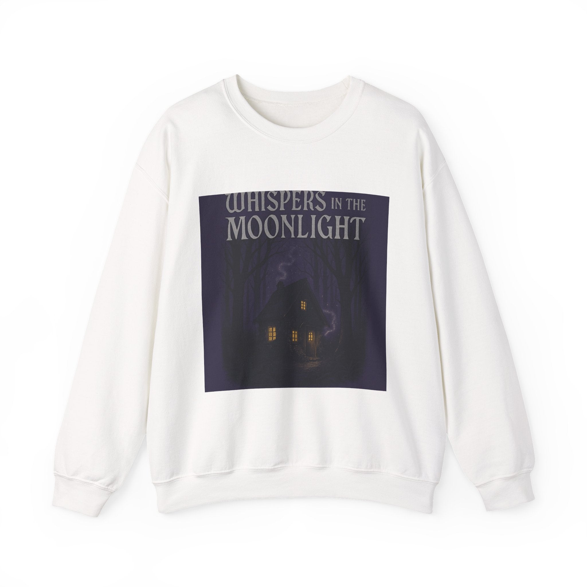 Whispers in the Moonlight Sweatshirt — Cozy Haunted Cottage Crewneck