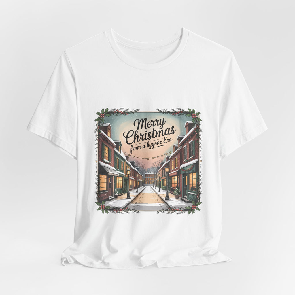 Merry Christmas Vintage Postcard Tee | Retro Holiday Card Design