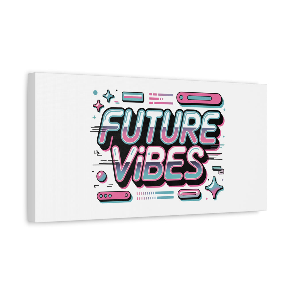 Future Vibes Canvas | Y2K Cyber Holo, Retro Tech Print