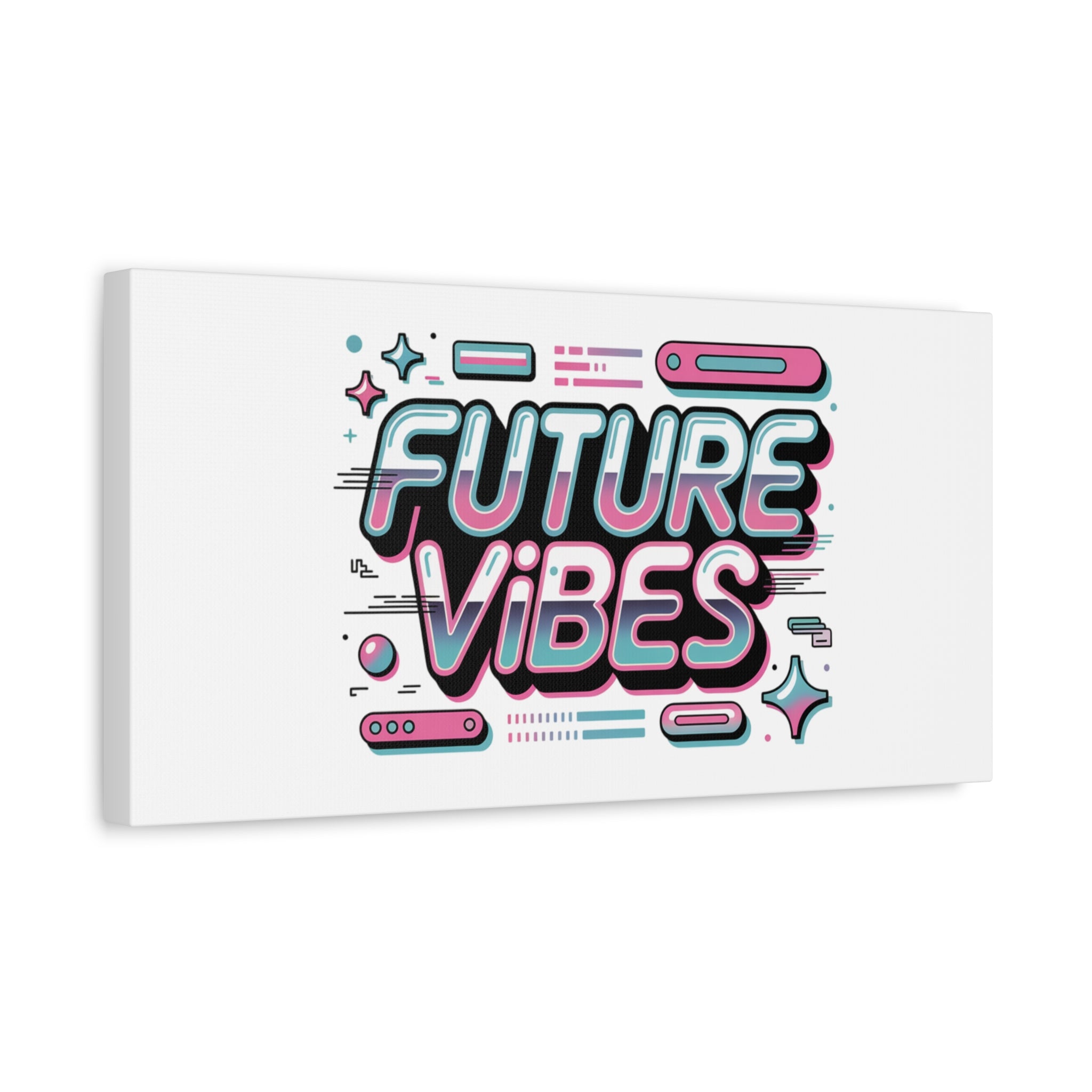 Future Vibes Canvas | Y2K Cyber Holo, Retro Tech Print