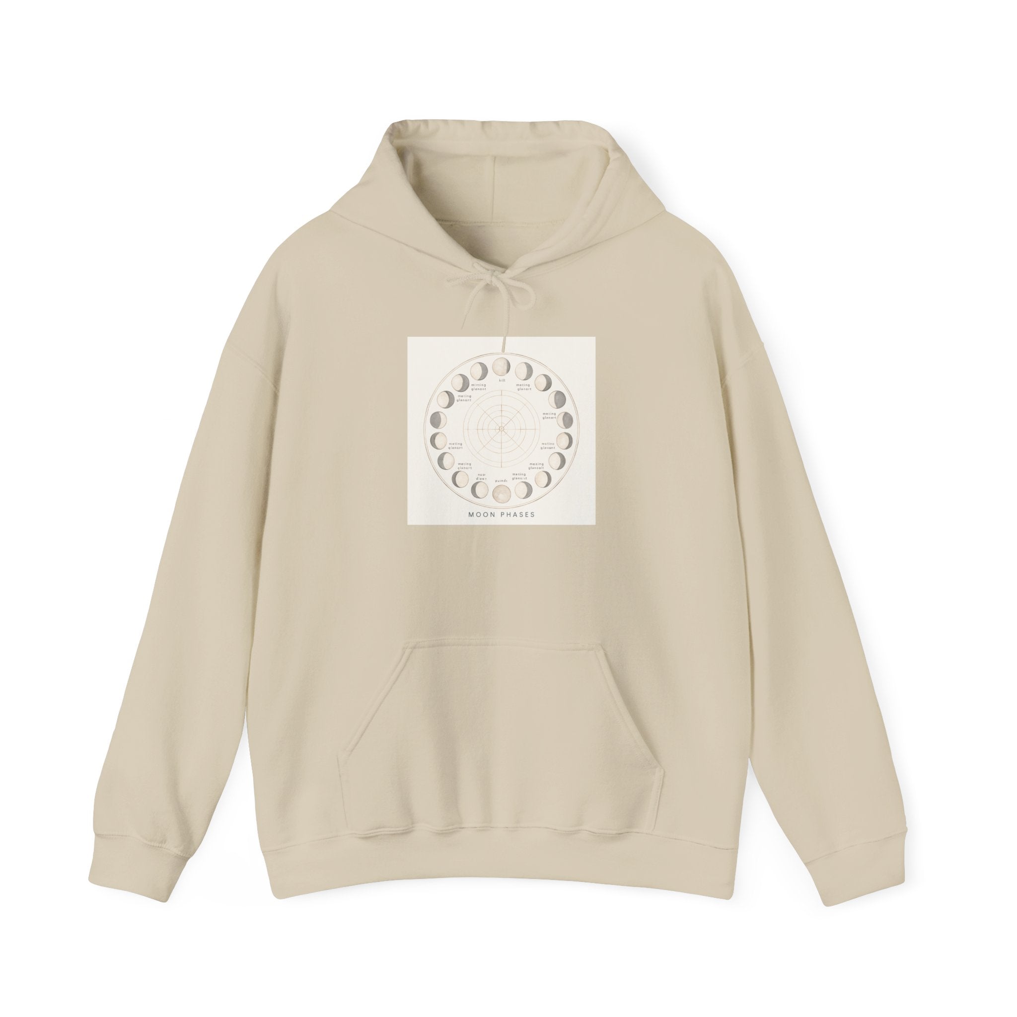 Moon Phase Hoodie — Minimal Lunar Cycle Graphic Sweatshirt