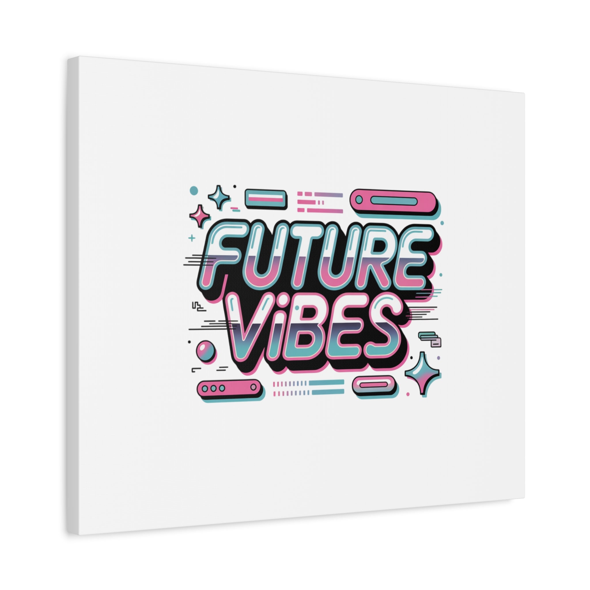 Future Vibes Canvas | Y2K Cyber Holo, Retro Tech Print