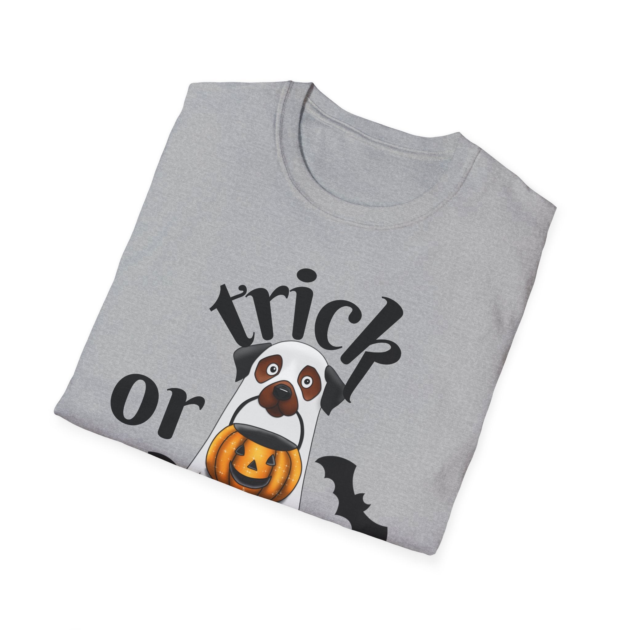 Halloween Puppy T-Shirt, Cute Trick or Treat Shirt, Unisex Dog Tee, Halloween Costume Top, Halloween Gift