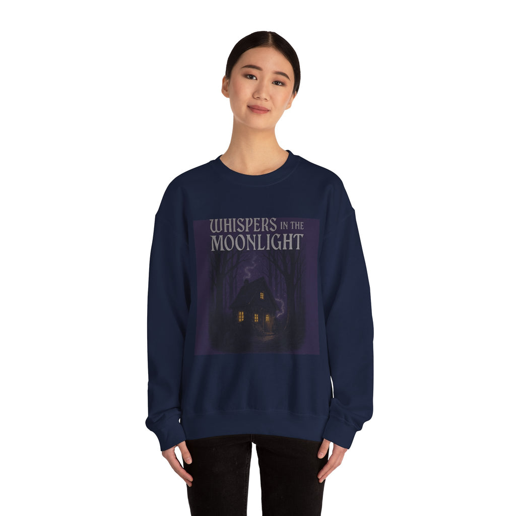 Whispers in the Moonlight Sweatshirt — Cozy Haunted Cottage Crewneck