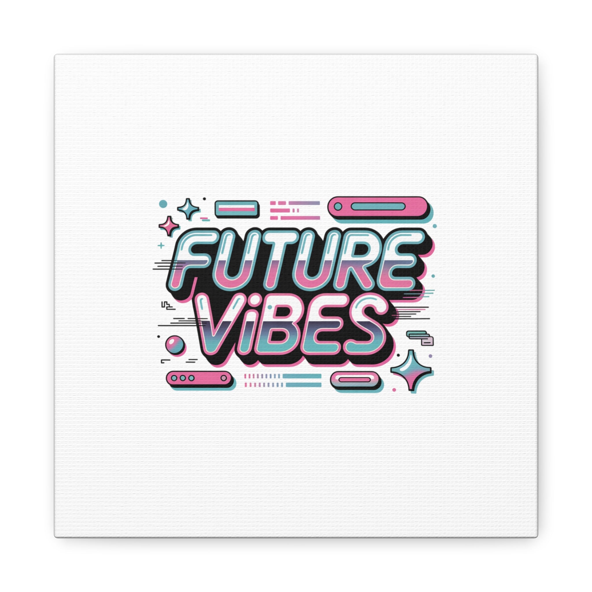 Future Vibes Canvas | Y2K Cyber Holo, Retro Tech Print