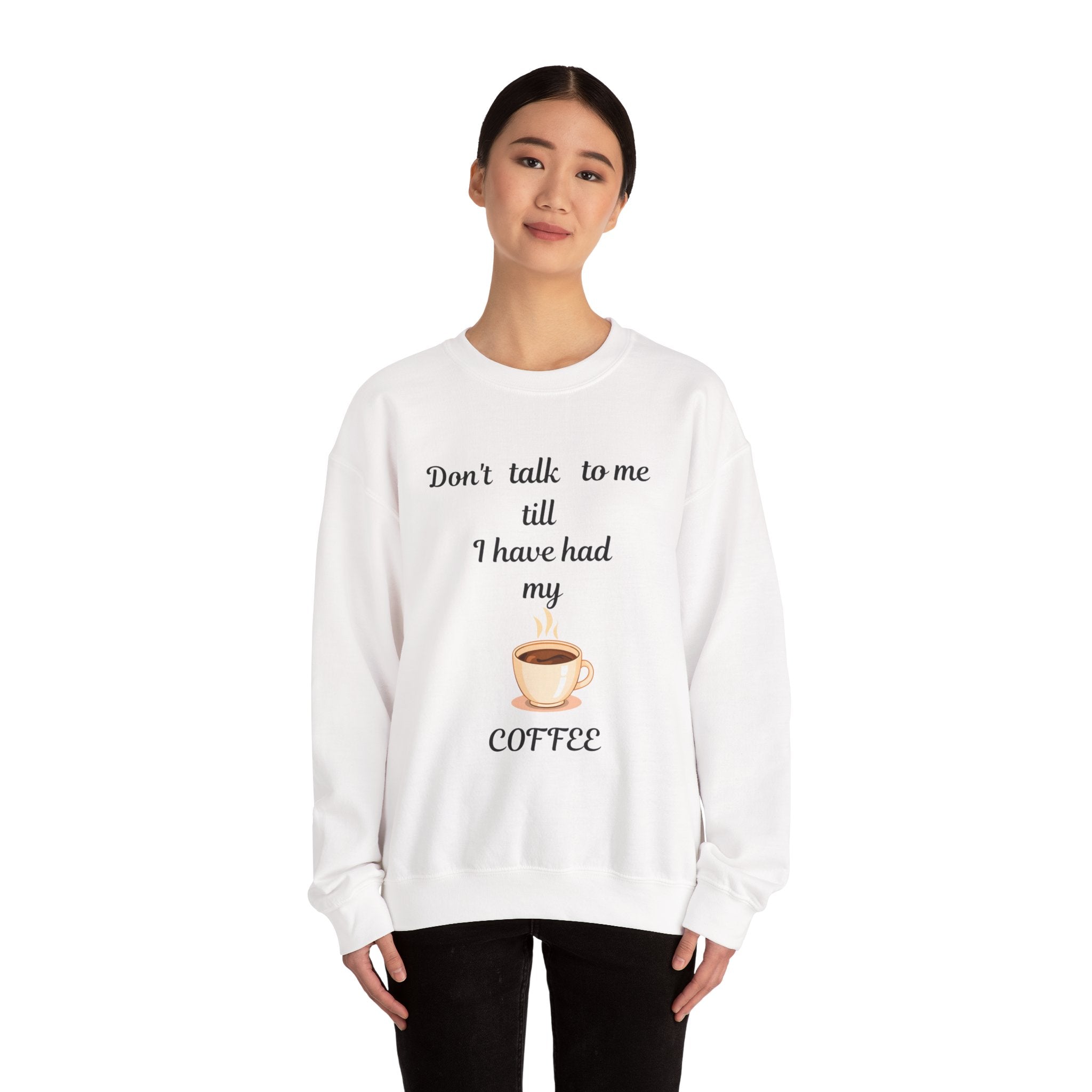 Coffee Lover Crewneck Sweatshirt, Funny Quote Gift for Adults, Introvert Coffee Drinker Top, Unisex Jumper, Caffeine Addict Pullover, Coffee