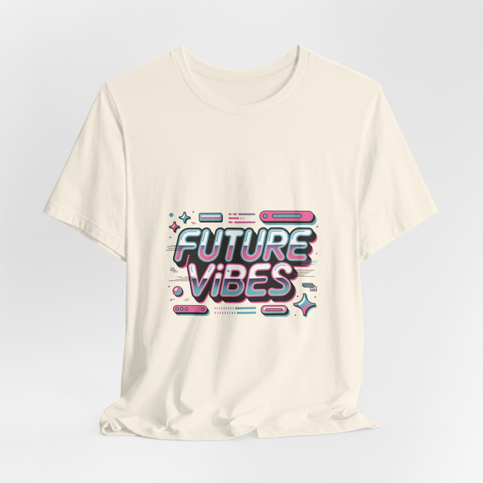 Future Vibes Tee | Y2K Cyber Holo Aesthetic, Retro Tech Chrome Text