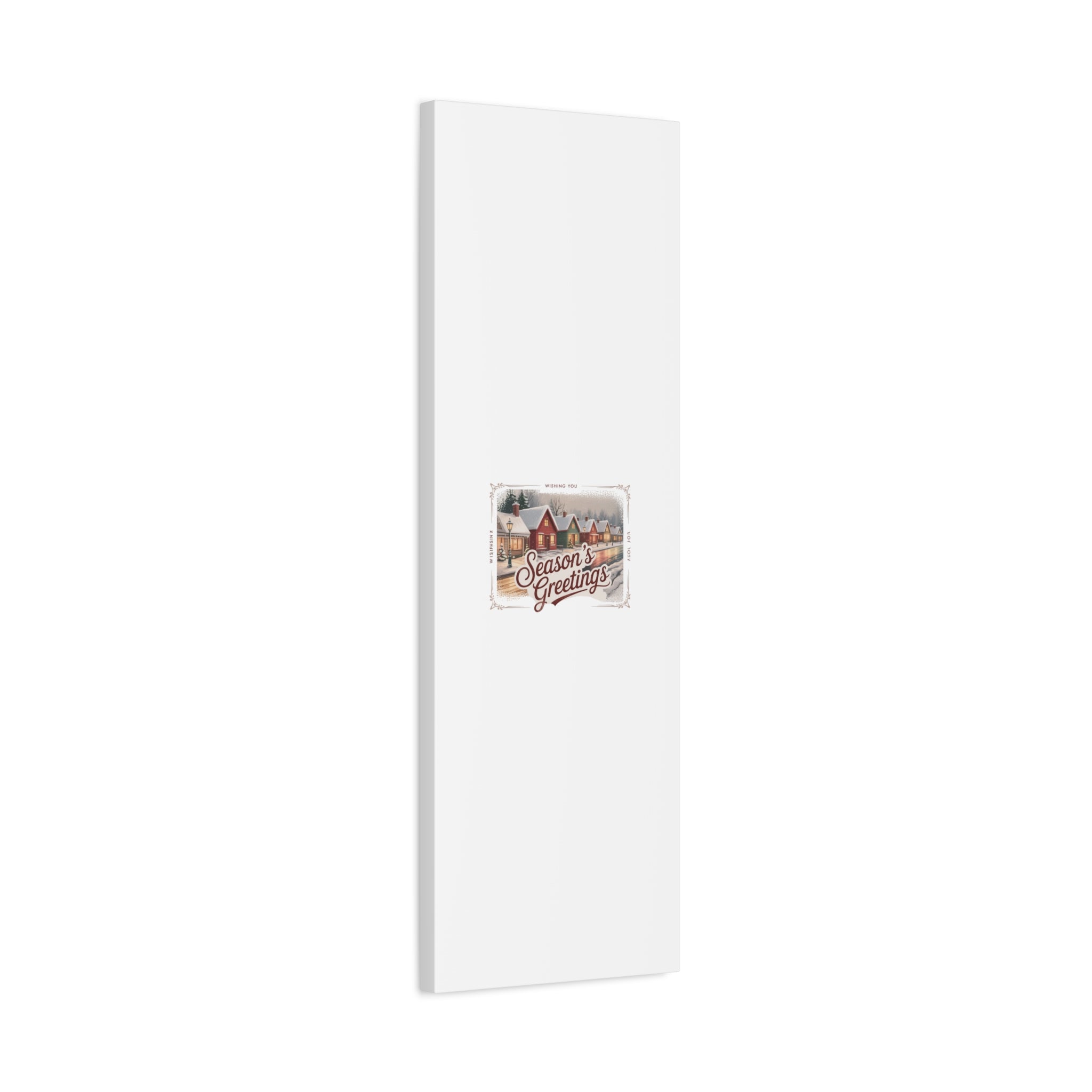 Season's Greetings Vintage Christmas Postcard Canvas | Retro Holiday Wall Art