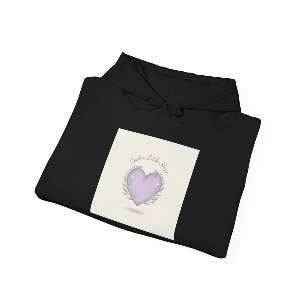 soft lavender heart hoodie | positive micro-optimism, kindness messages