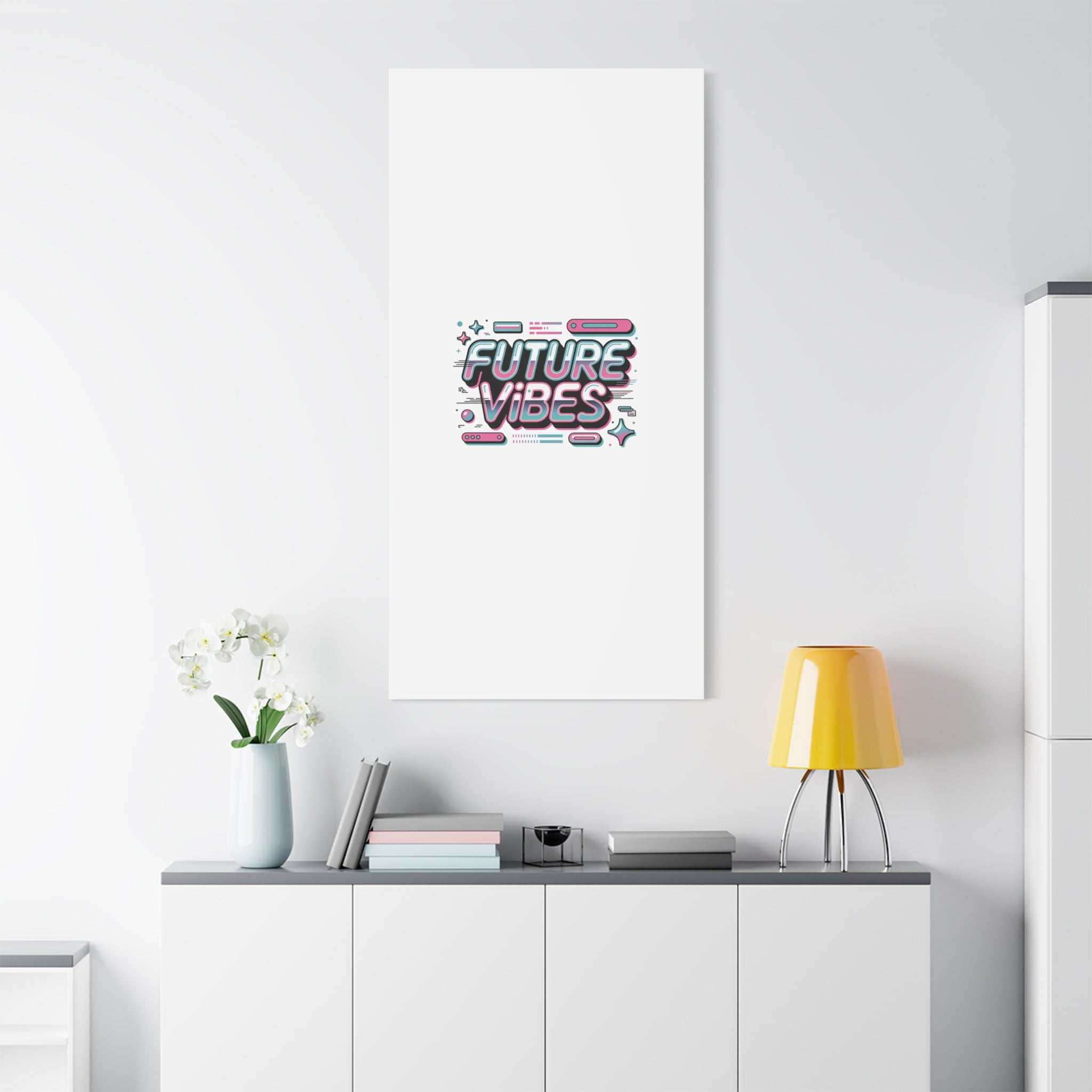 Future Vibes Canvas | Y2K Cyber Holo, Retro Tech Print