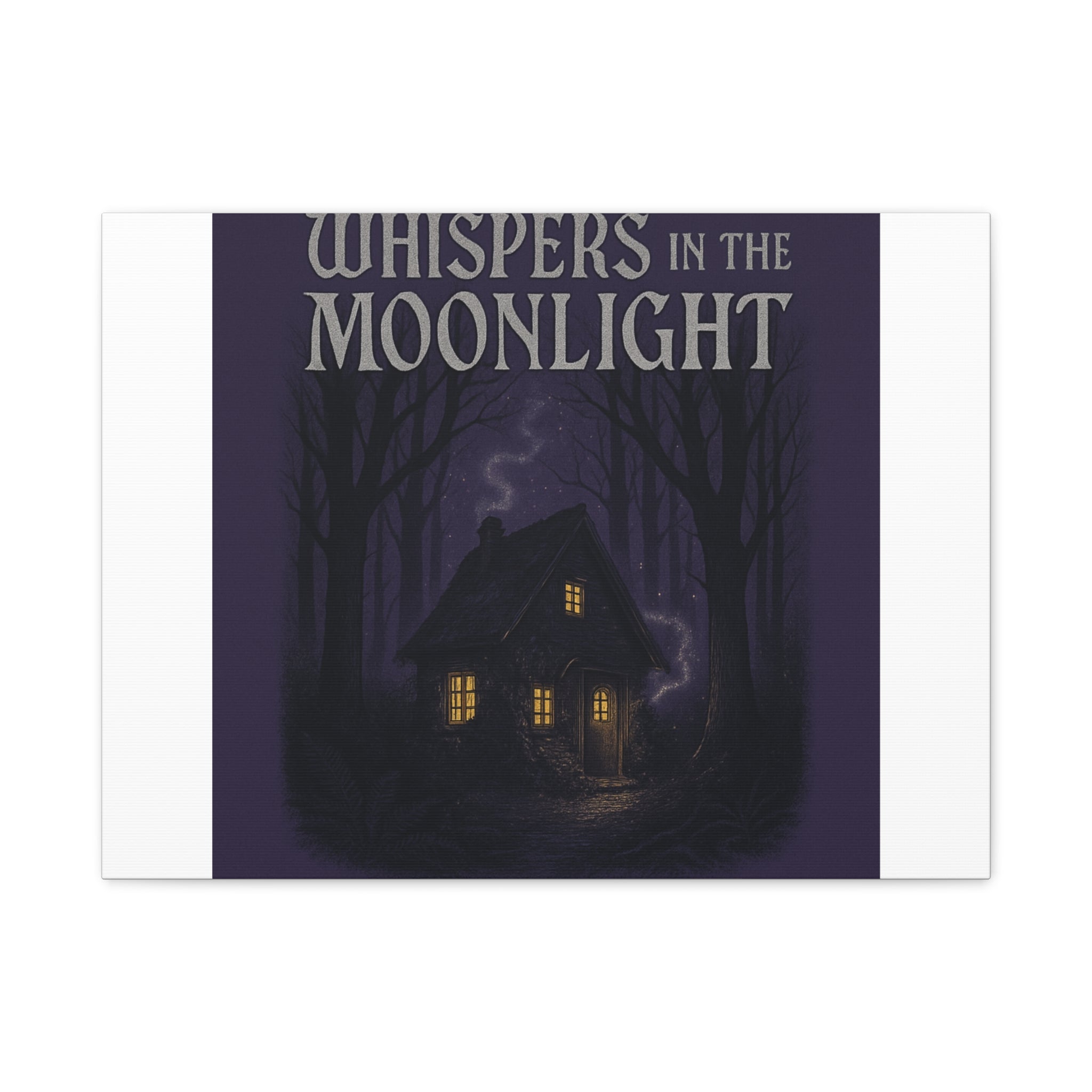 Whispers in the Moonlight Canvas Art – Haunted Cottage Wall Decor