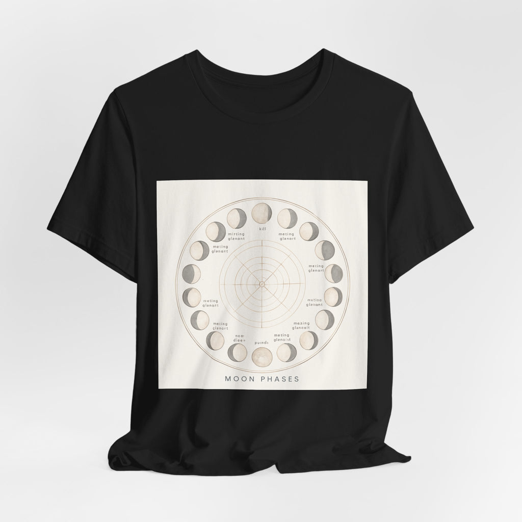 Moon Phases T-Shirt — Illustrated Lunar Cycle Tee