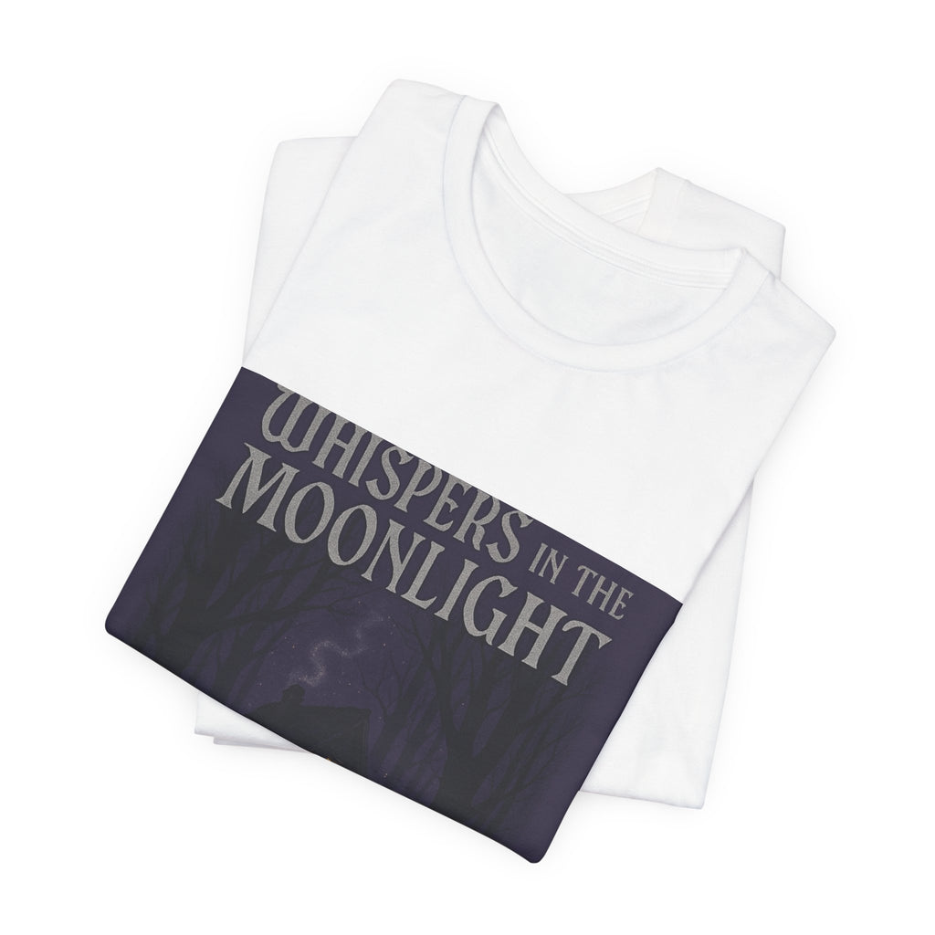 Whispers in the Moonlight Tee — Haunted Cabin Night Graphic T-Shirt