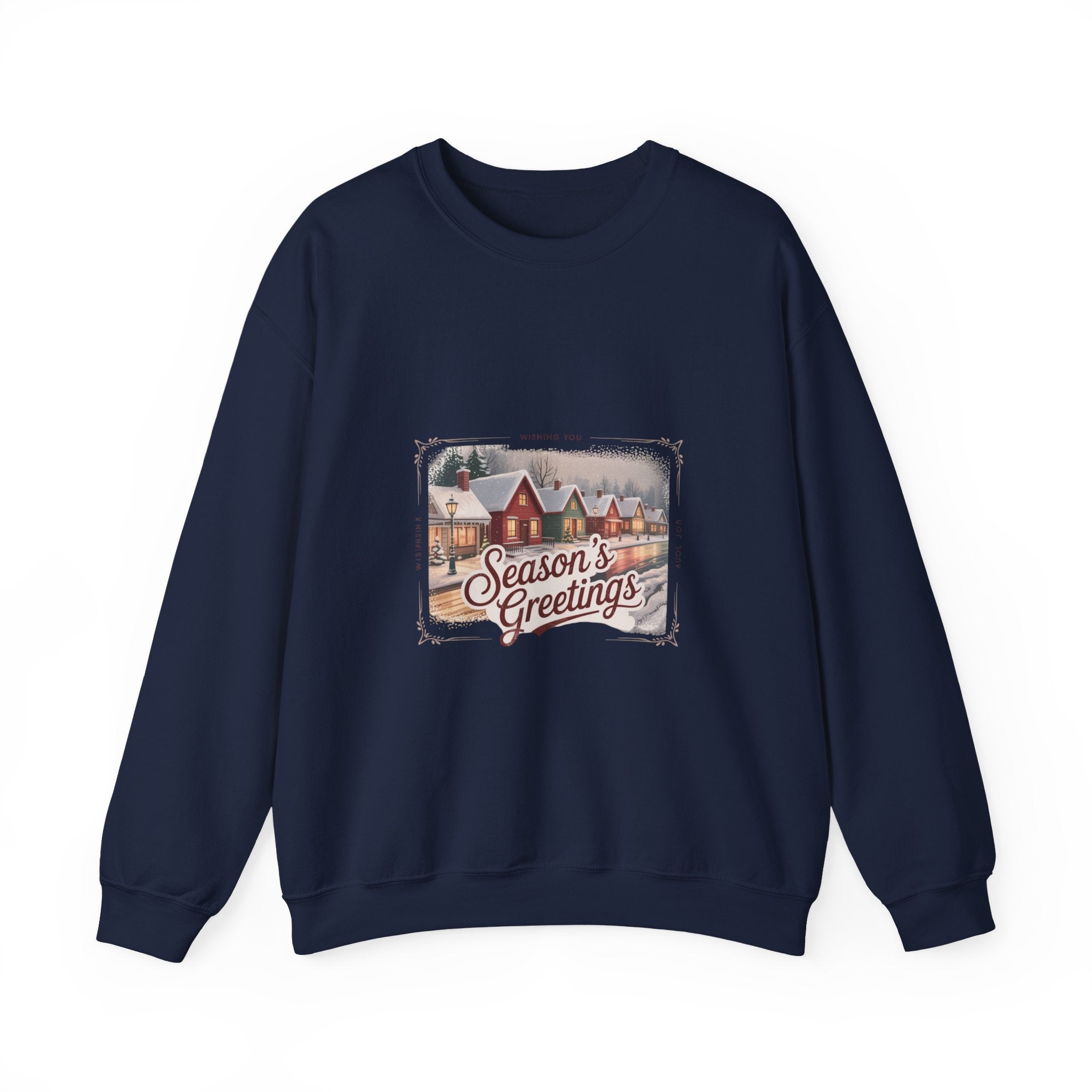 Vintage Christmas Postcard Crewneck Sweatshirt | retro holiday card design, sepia holiday