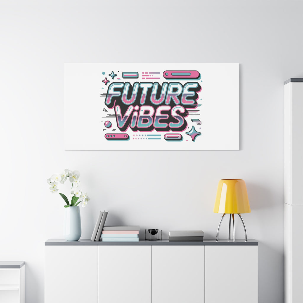 Future Vibes Canvas | Y2K Cyber Holo, Retro Tech Print