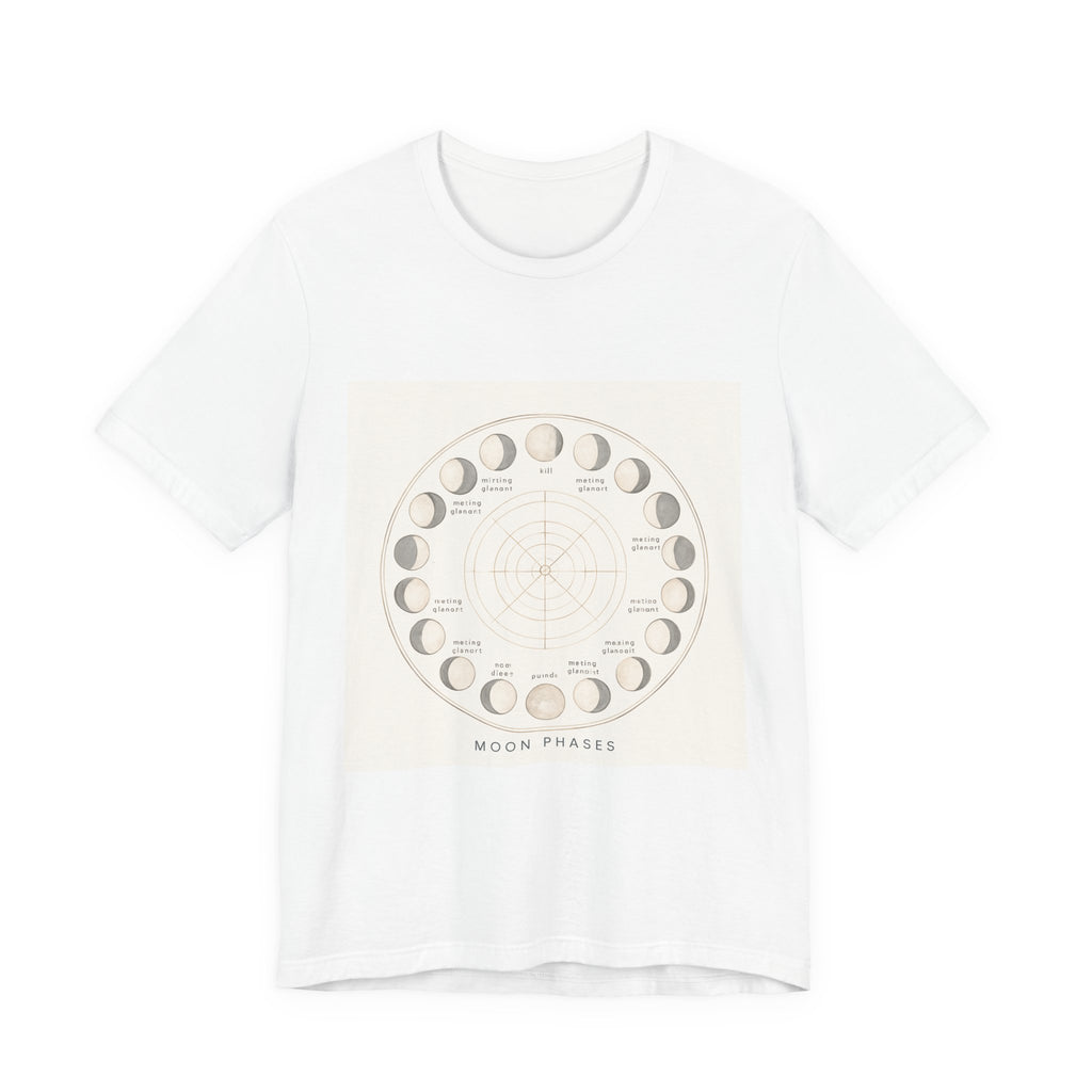 Moon Phases T-Shirt — Illustrated Lunar Cycle Tee