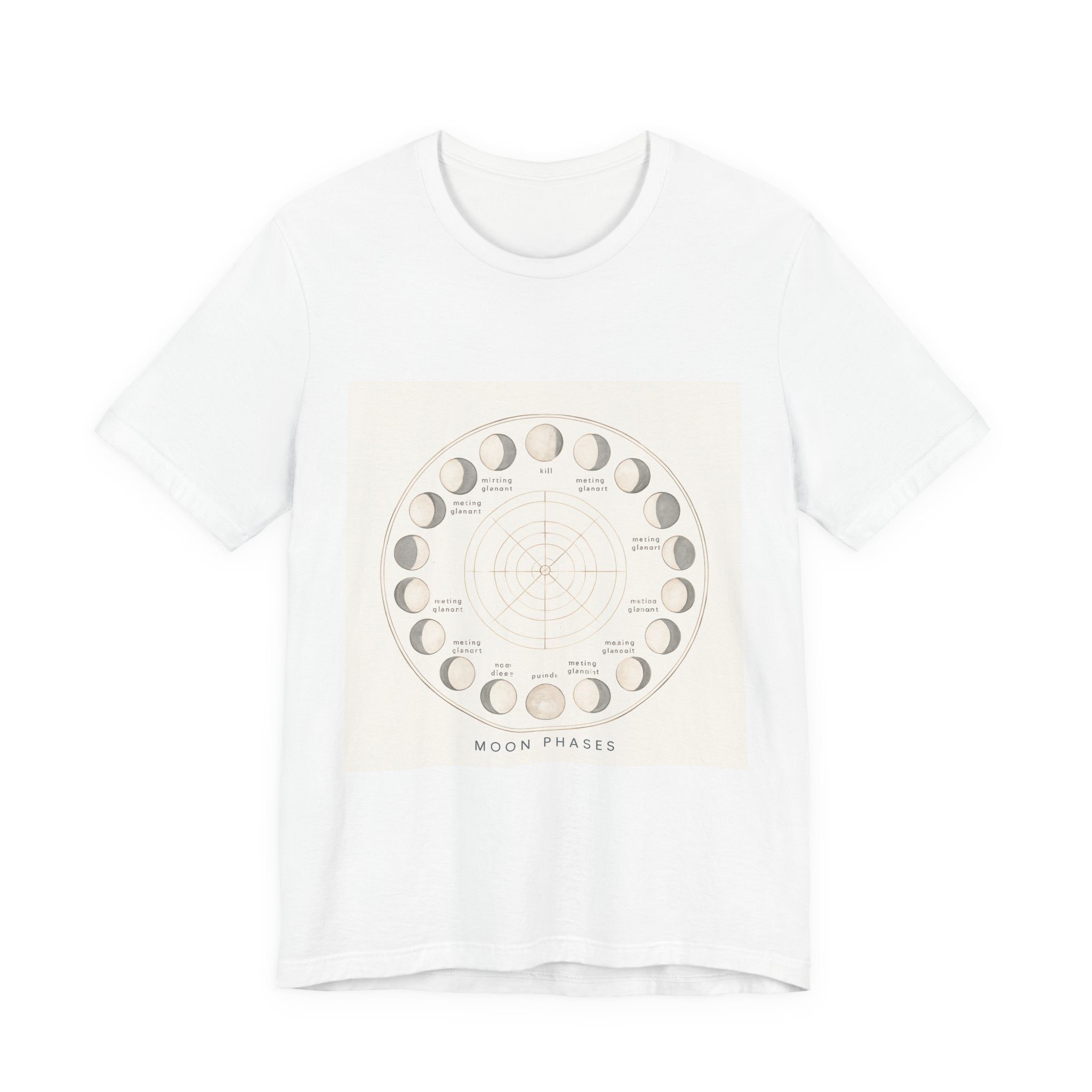 Moon Phases T-Shirt — Illustrated Lunar Cycle Tee