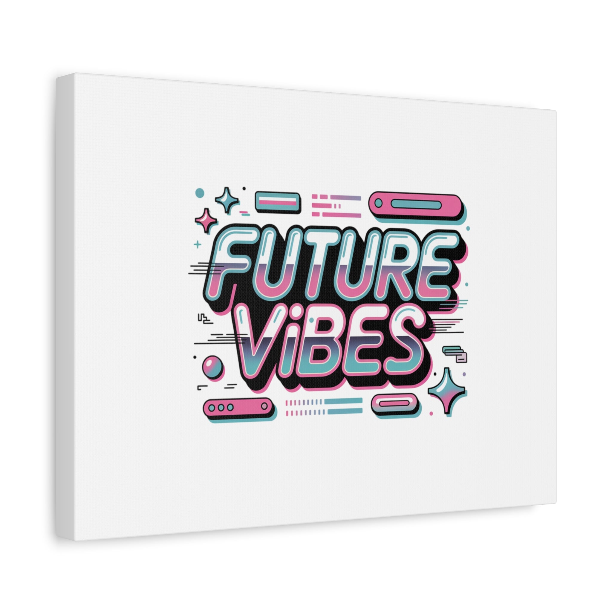 Future Vibes Canvas | Y2K Cyber Holo, Retro Tech Print