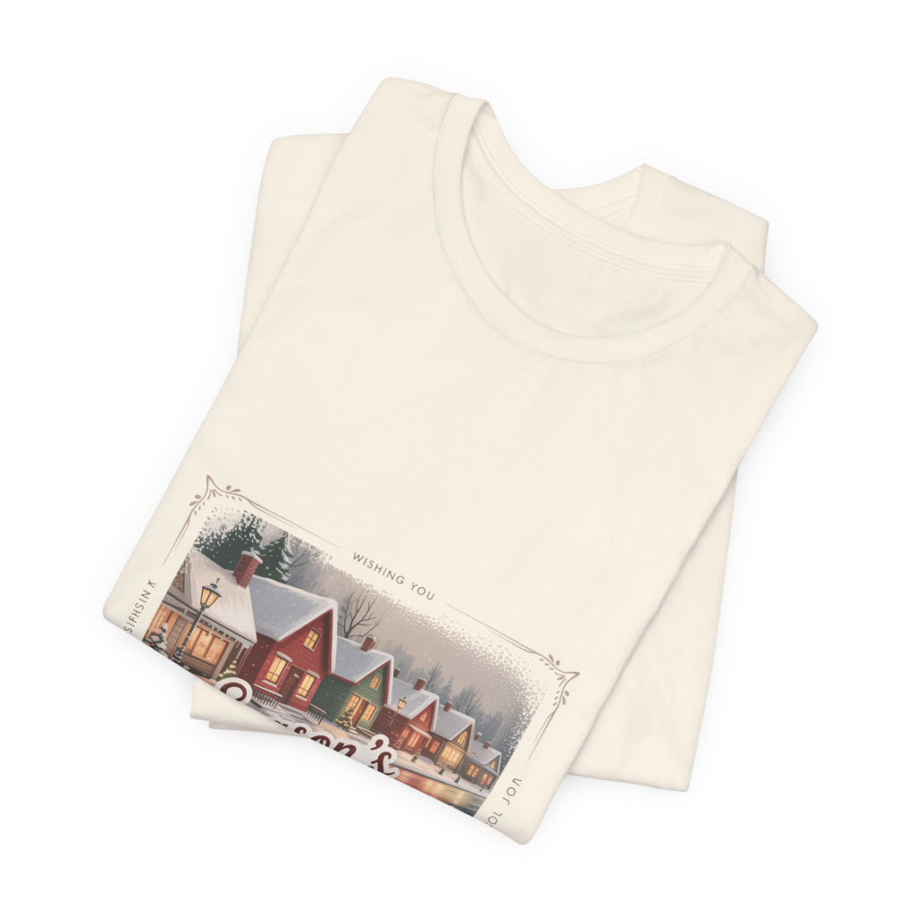 Season's Greetings Vintage Christmas Tee | Retro Holiday Card Design