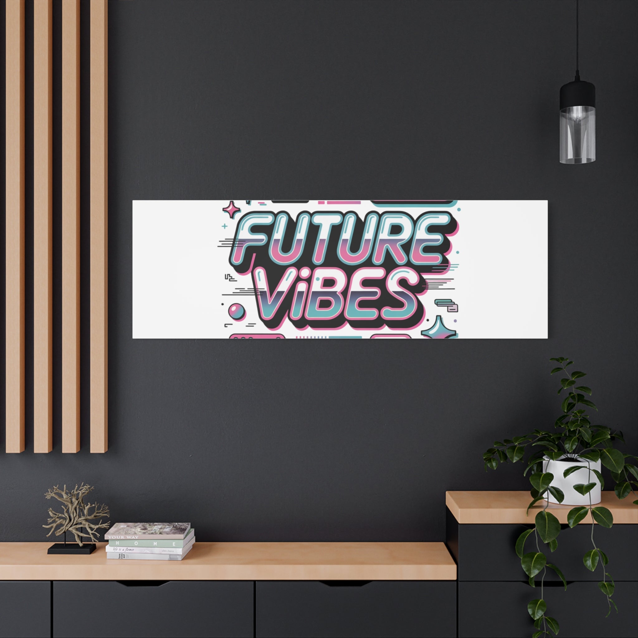 Future Vibes Canvas | Y2K Cyber Holo, Retro Tech Print