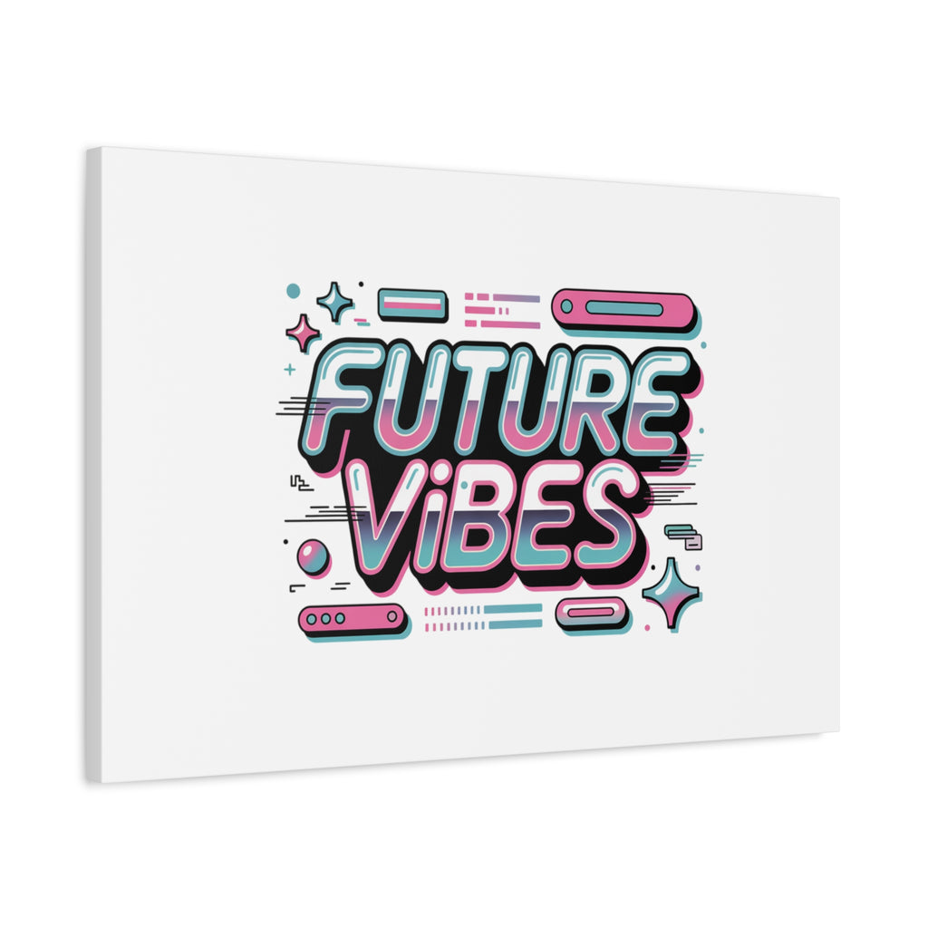 Future Vibes Canvas | Y2K Cyber Holo, Retro Tech Print