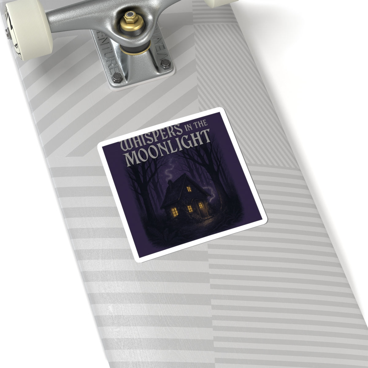 Whispers in the Moonlight Sticker — Haunted Cottage Kiss-Cut Sticker, Gothic Halloween Laptop Decal