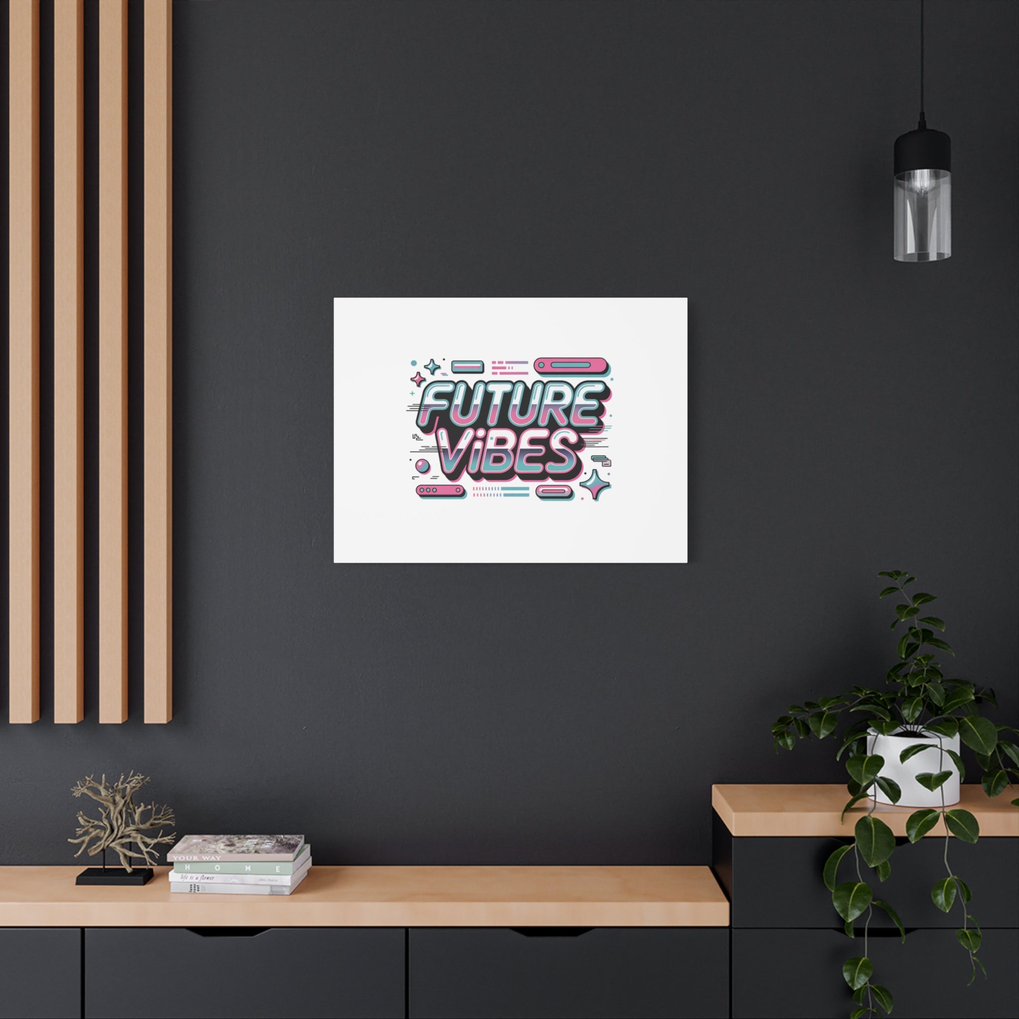 Future Vibes Canvas | Y2K Cyber Holo, Retro Tech Print