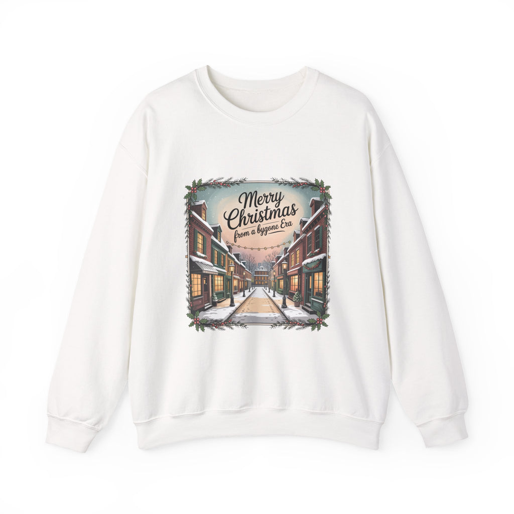 Vintage Christmas Postcard Sweatshirt | retro holiday card design, sepia holiday