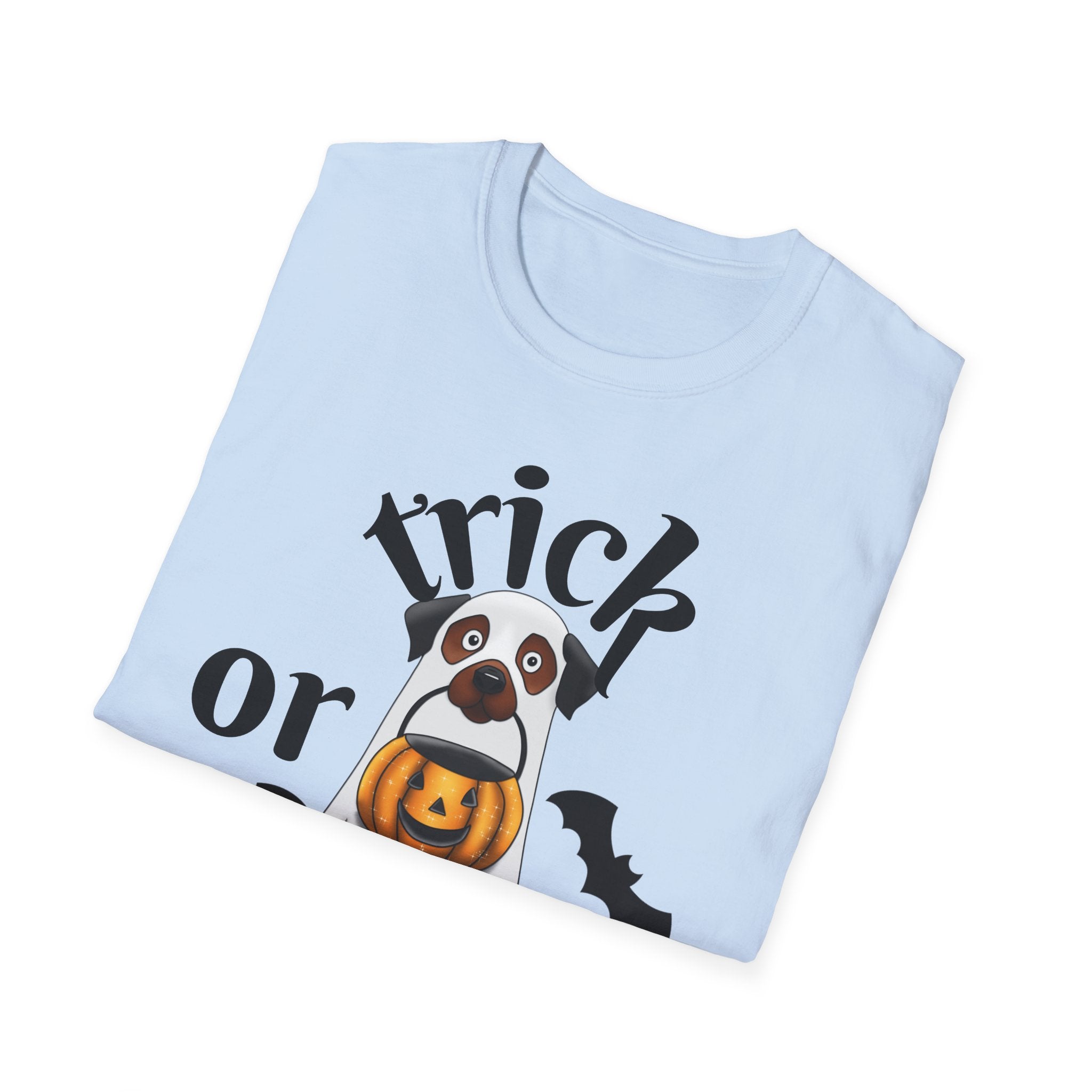 Halloween Puppy T-Shirt, Cute Trick or Treat Shirt, Unisex Dog Tee, Halloween Costume Top, Halloween Gift