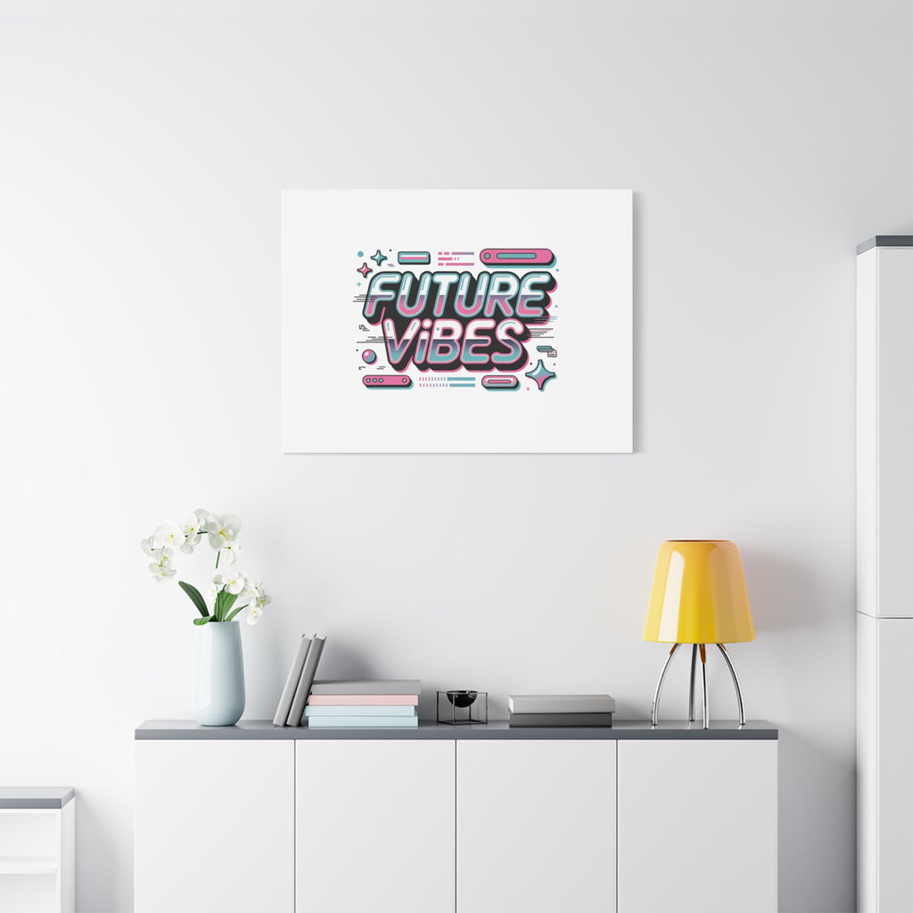 Future Vibes Canvas | Y2K Cyber Holo, Retro Tech Print