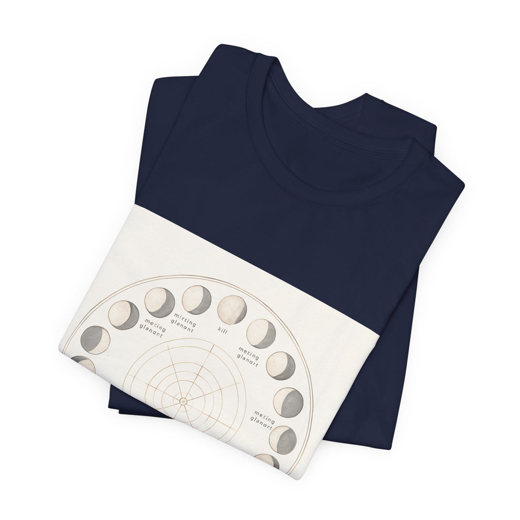 Moon Phases T-Shirt — Illustrated Lunar Cycle Tee