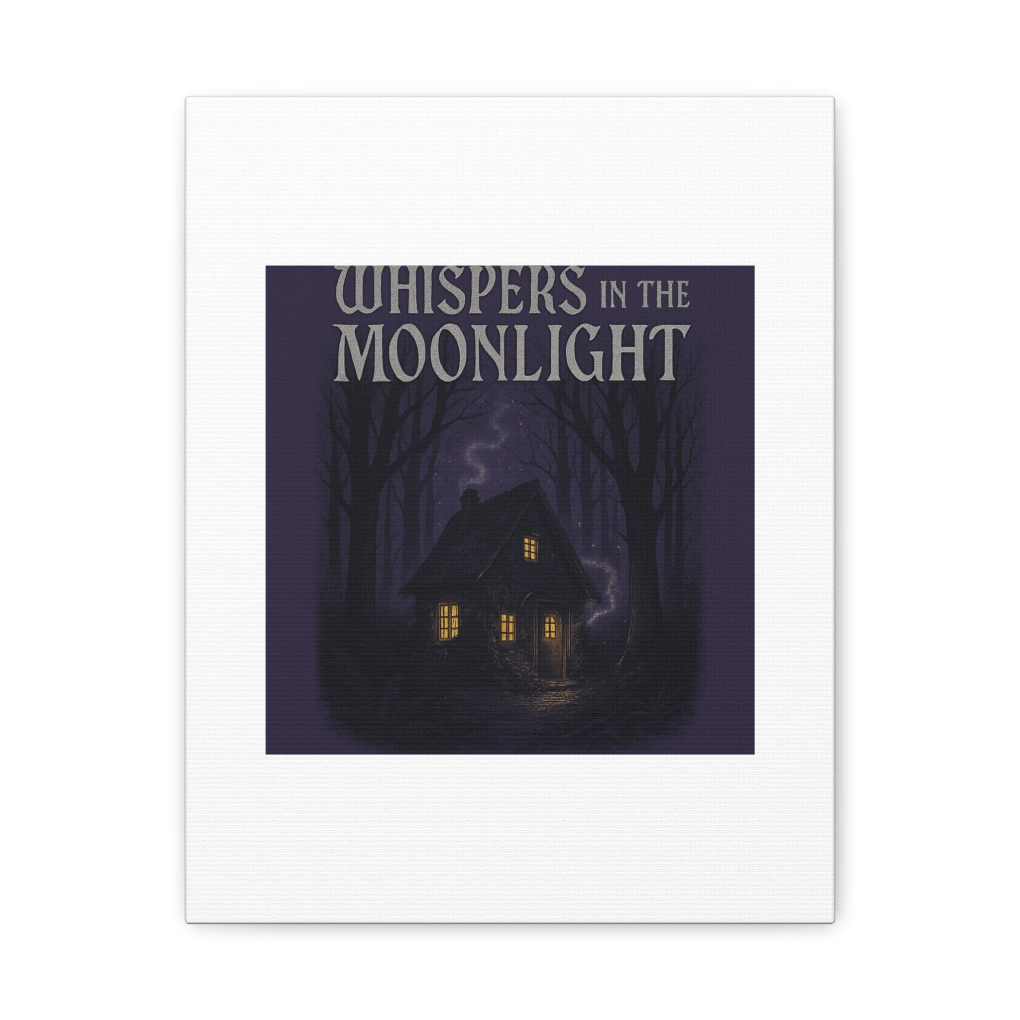 Whispers in the Moonlight Canvas Art – Haunted Cottage Wall Decor