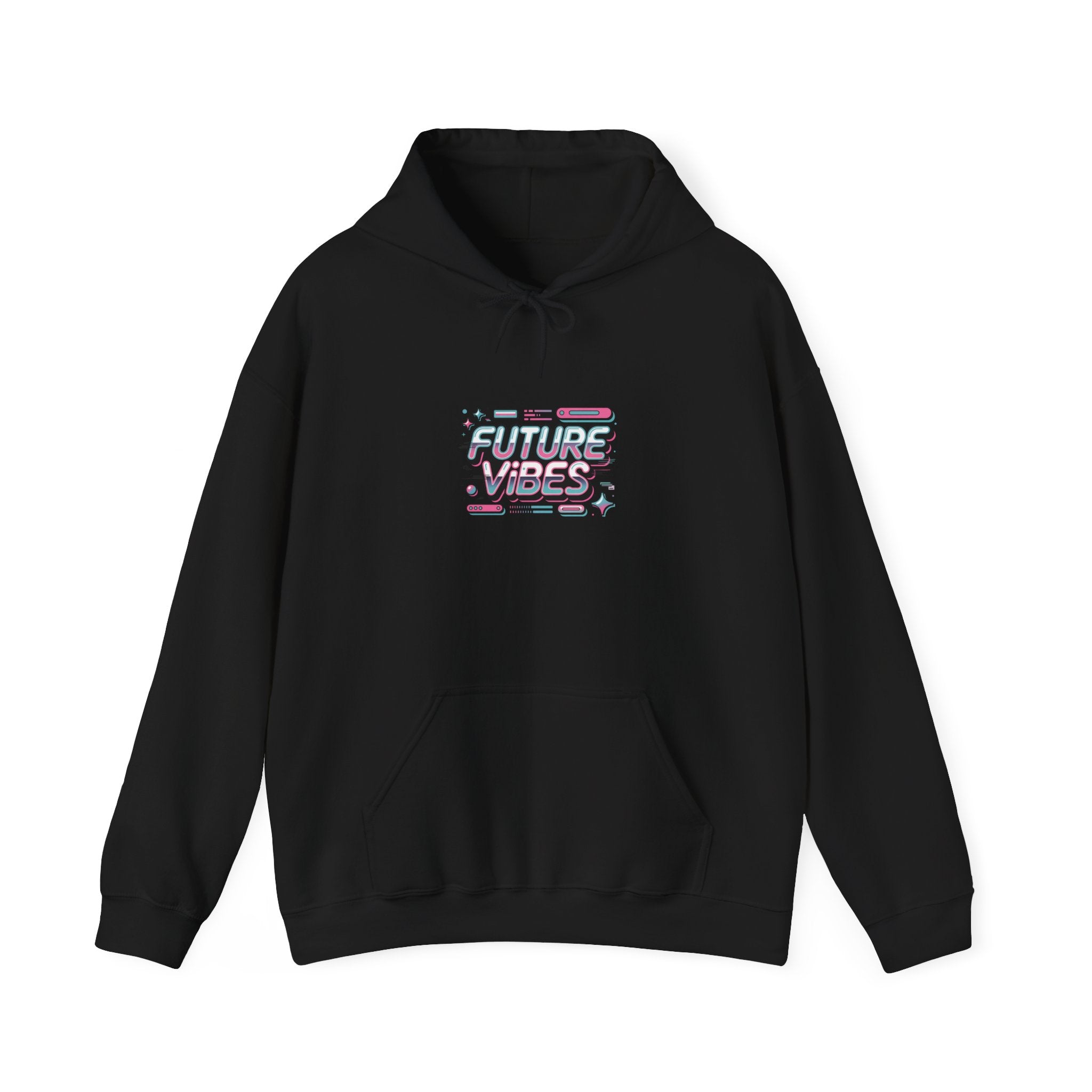 Future Vibes Hoodie | Y2K cyber holo aesthetic, retro tech print