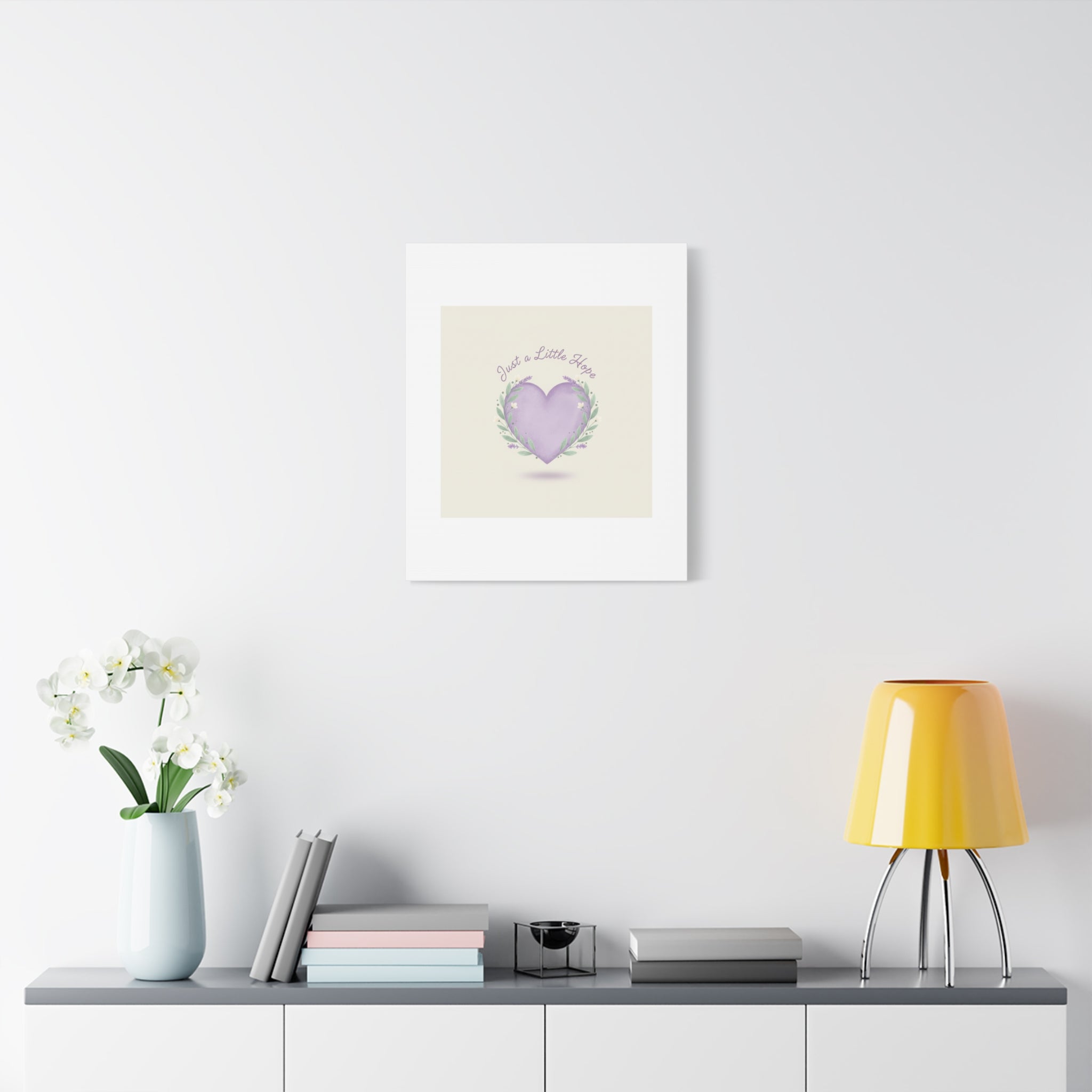 Just a Little Hope Canvas | Positive Micro-Optimism, Lavender Heart