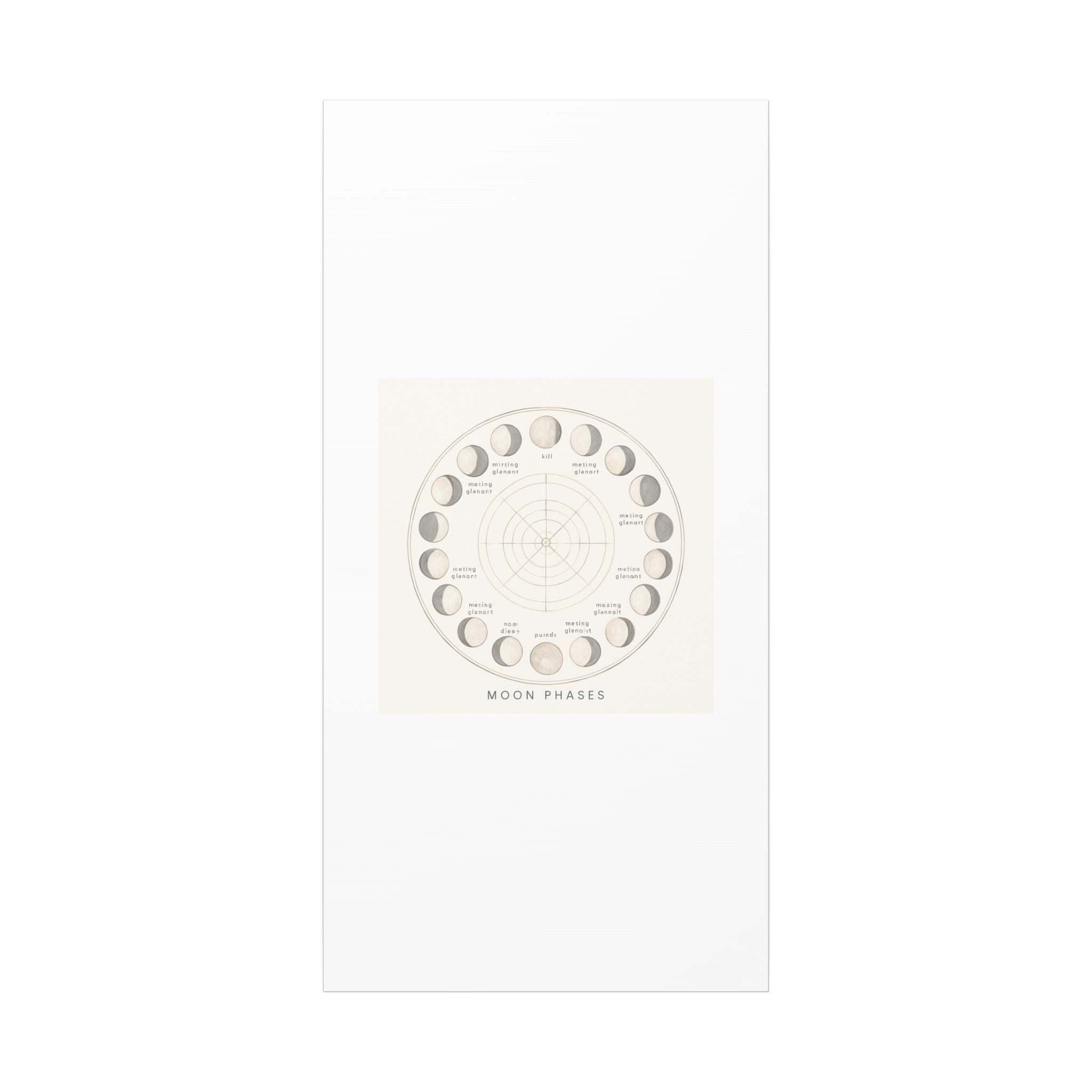 Moon Phases Canvas Print — Neutral Lunar Cycle Wall Art