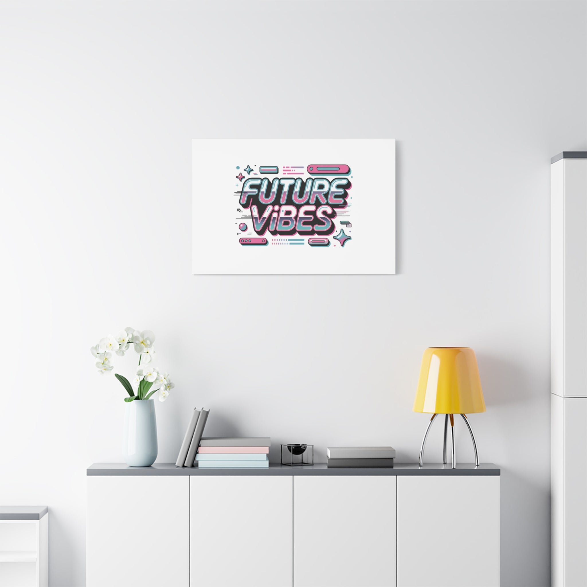 Future Vibes Canvas | Y2K Cyber Holo, Retro Tech Print