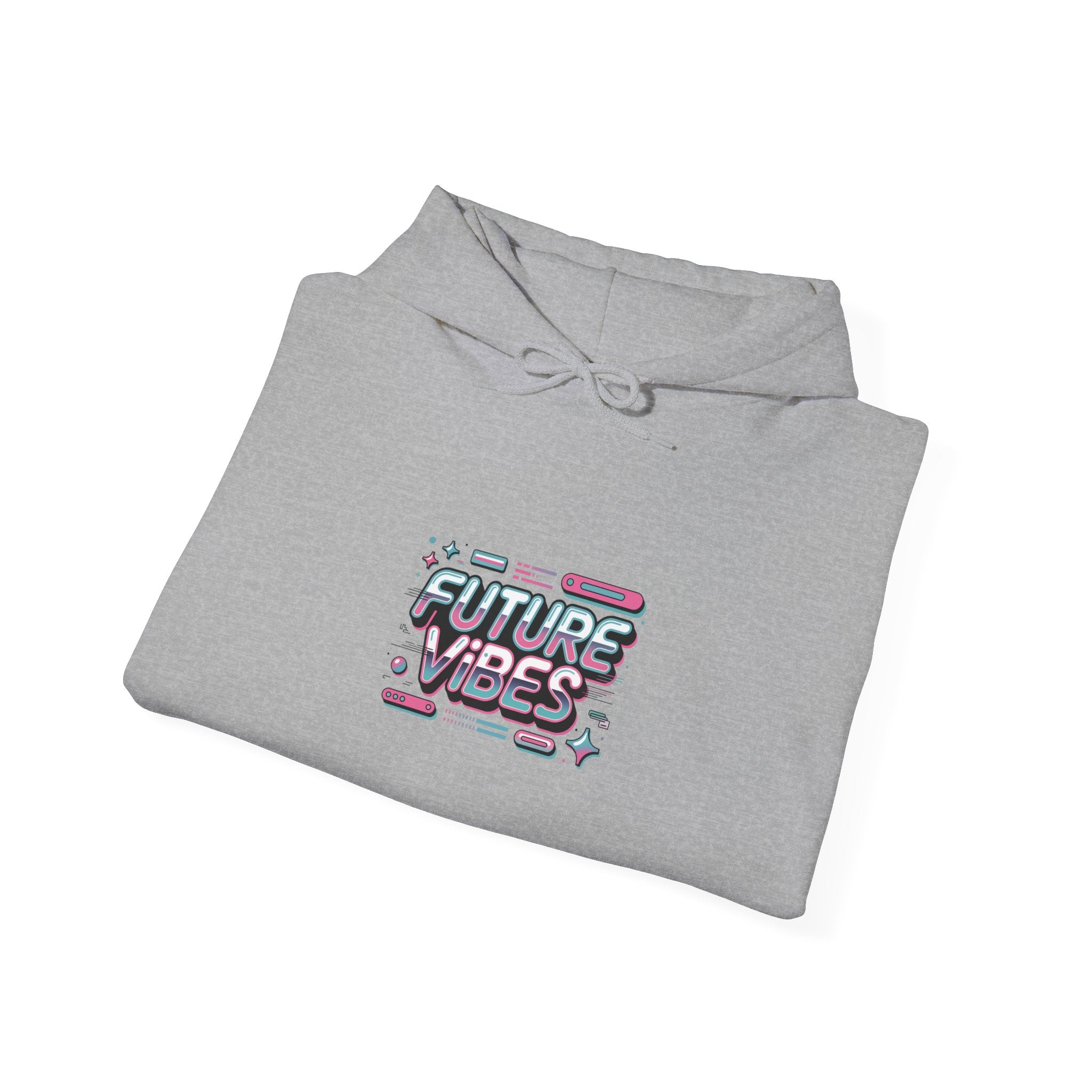 Future Vibes Hoodie | Y2K cyber holo aesthetic, retro tech print