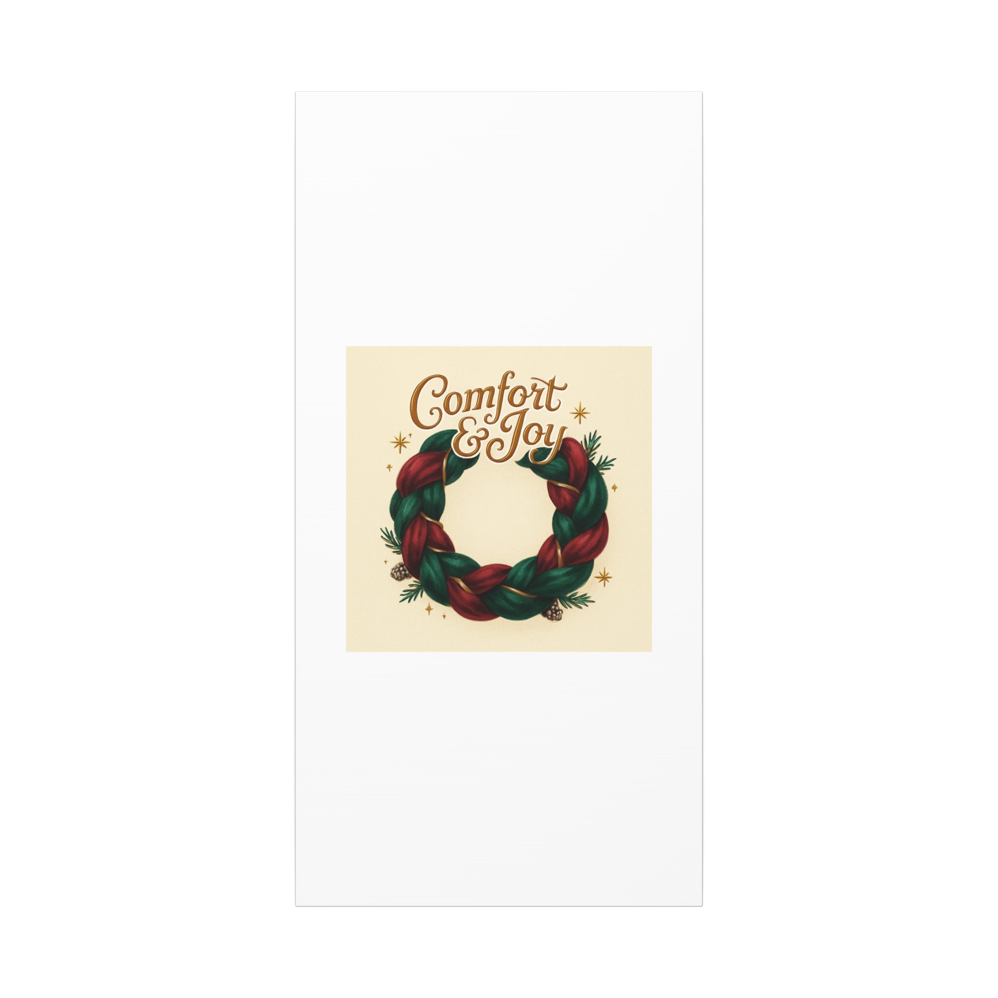 Christmas Wreath Canvas - "Comfort & Joy" Holiday Wall Art
