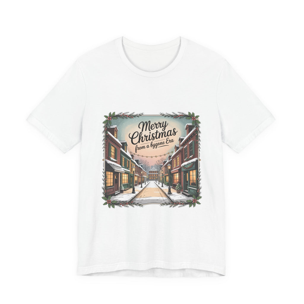 Merry Christmas Vintage Postcard Tee | Retro Holiday Card Design