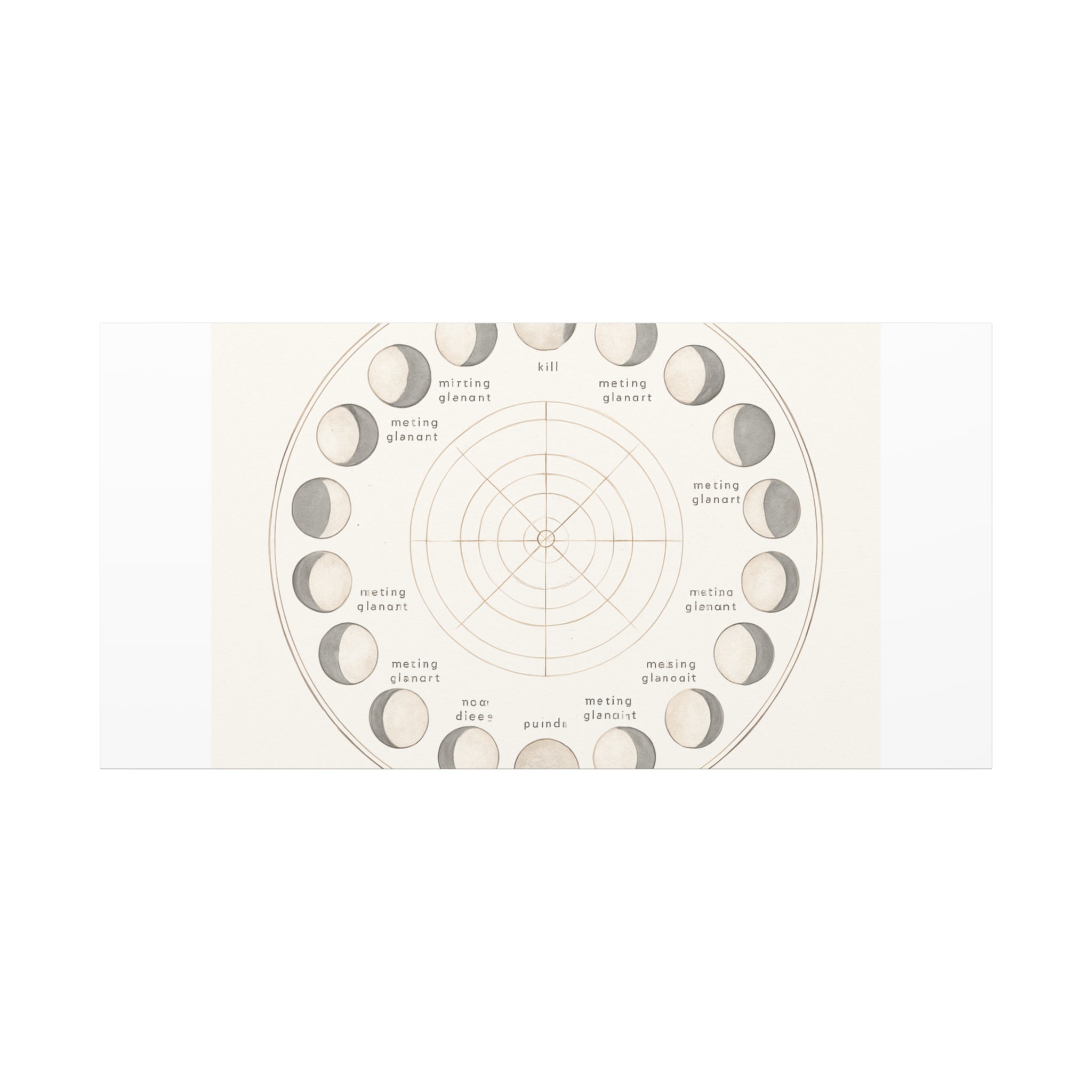 Moon Phases Canvas Print — Neutral Lunar Cycle Wall Art