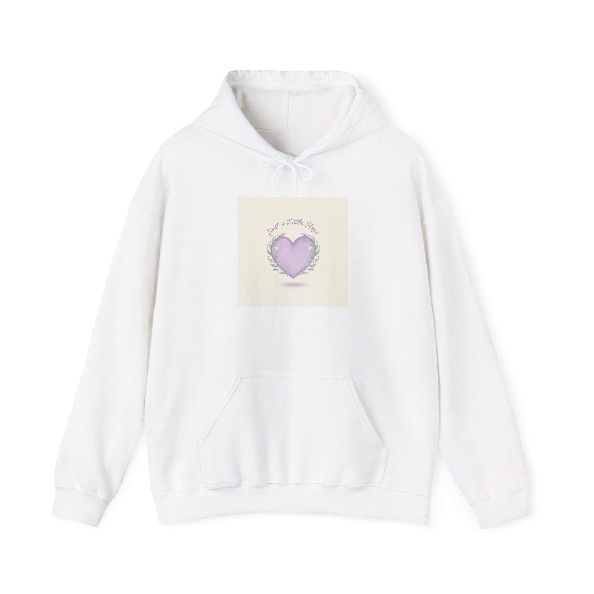 soft lavender heart hoodie | positive micro-optimism, kindness messages