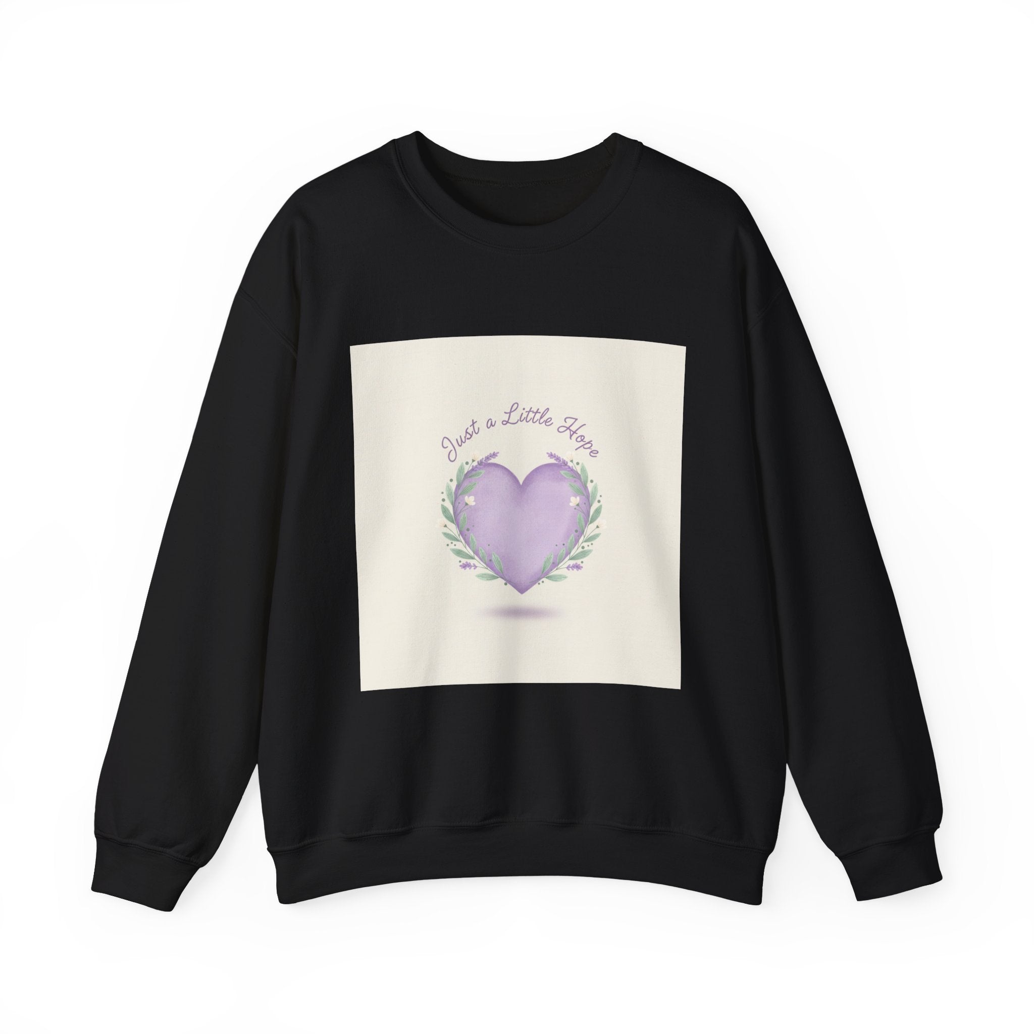 just a little hope sweatshirt | positive micro-optimism, lavender heart