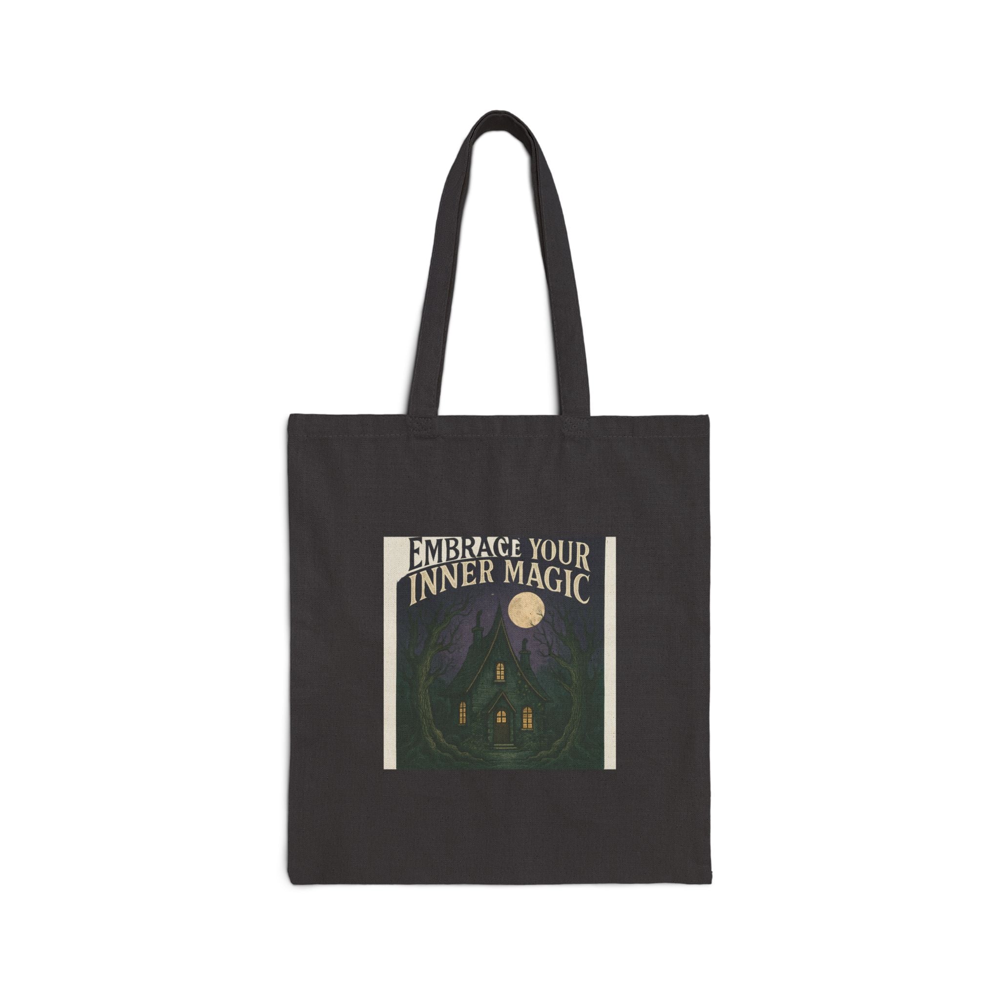 Canvas Tote Bag – “Embrace Your Inner Magic” Moonlit Cottage Tote